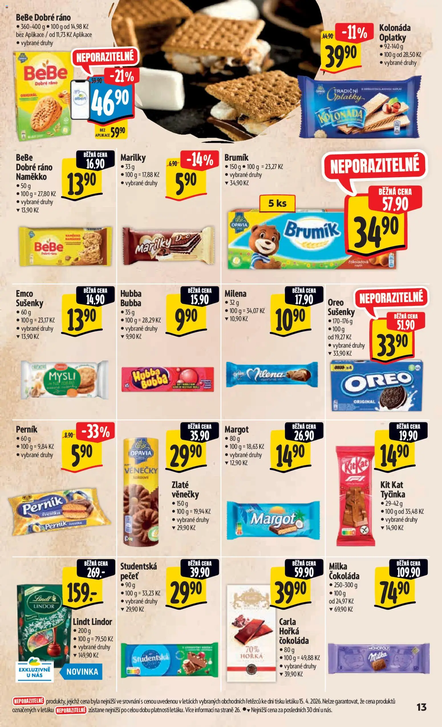 Albert leták - Hypermarket od 22.04.2026 | Strana: 21 | Produkty: Lindor, Milka, Oreo, Bebe