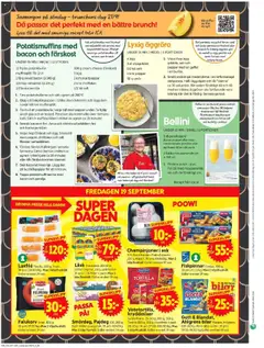 ICA Supermarket reklamblad aktuell från 15.09.2025 | Sida: 10 | Produkter: Bacon, Potatisbullar, Smör, Te