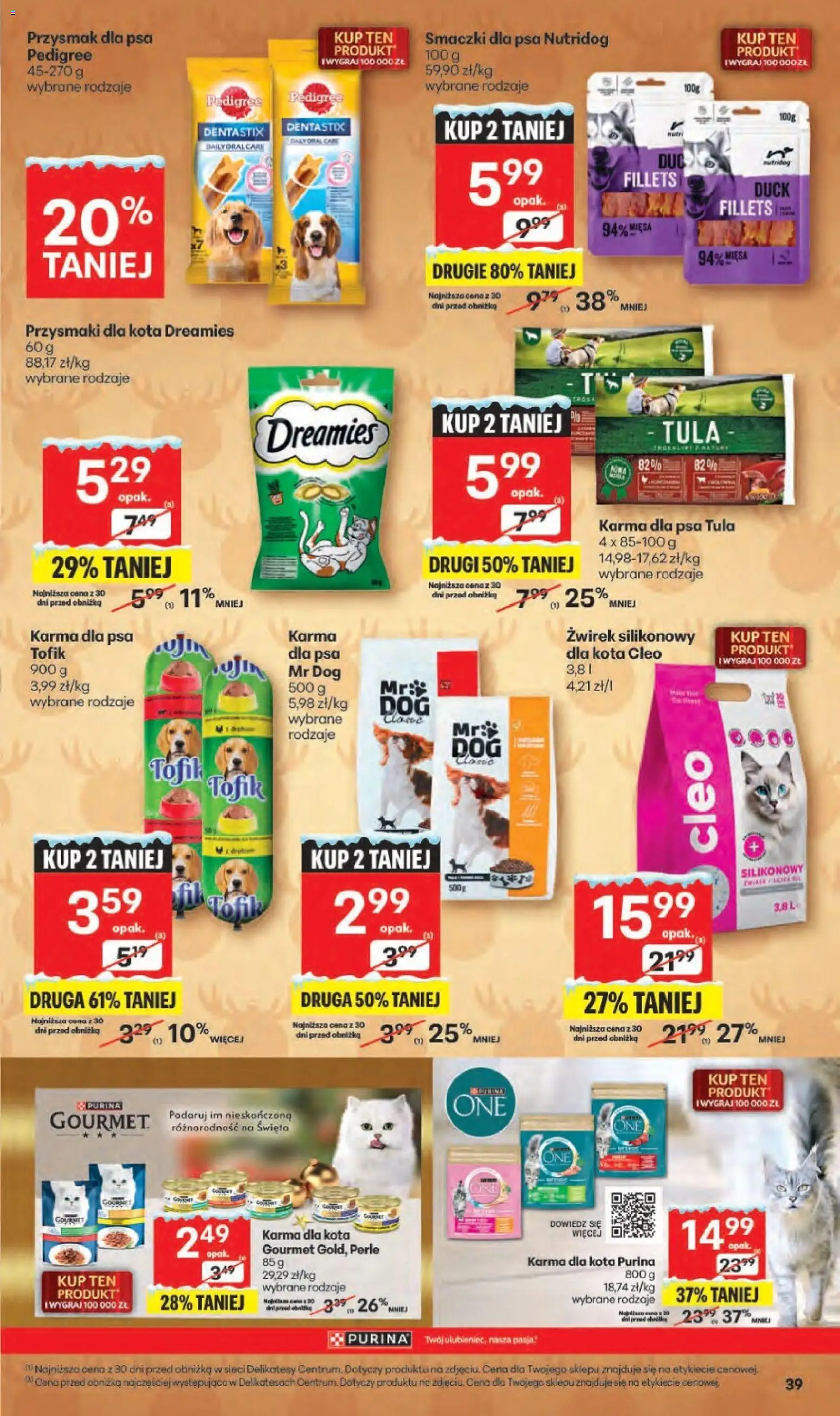 Delikatesy Centrum Gazetka od 11.12.2025 | Strona: 39 | Produkty: Przysmaki dla kota, Pedigree, Karma dla kota, Karma dla psa