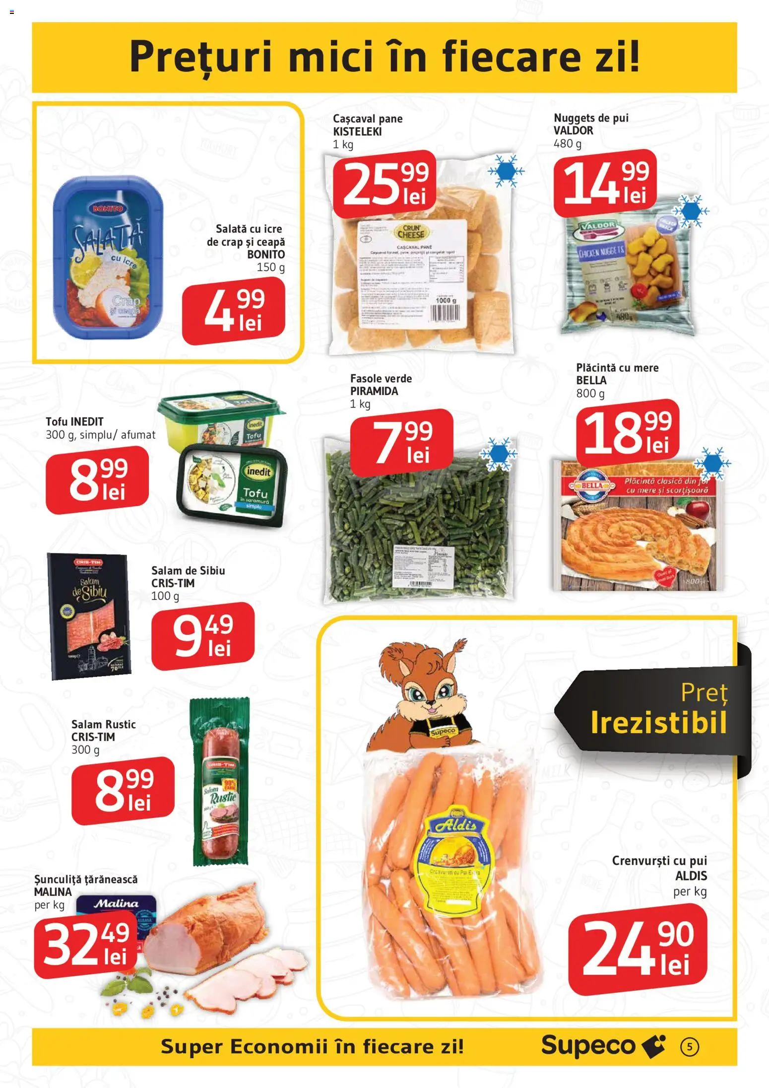 Noul catalog Supeco – valabil de la 13.11.2025 | Pagină: 5 | Produse: Cașcaval, Crenvurști, Salam, Salată
