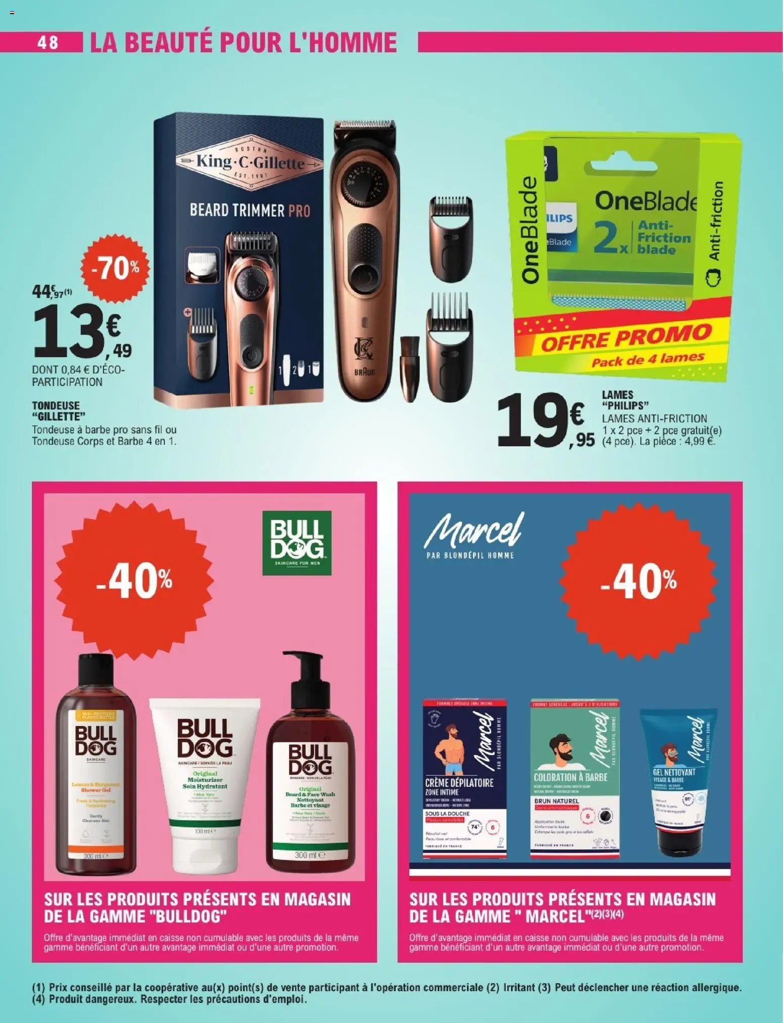 {H1} | Page: 48 | Produits: Marcel, Tondeuse a barbe, Crème dépilatoire, Crème