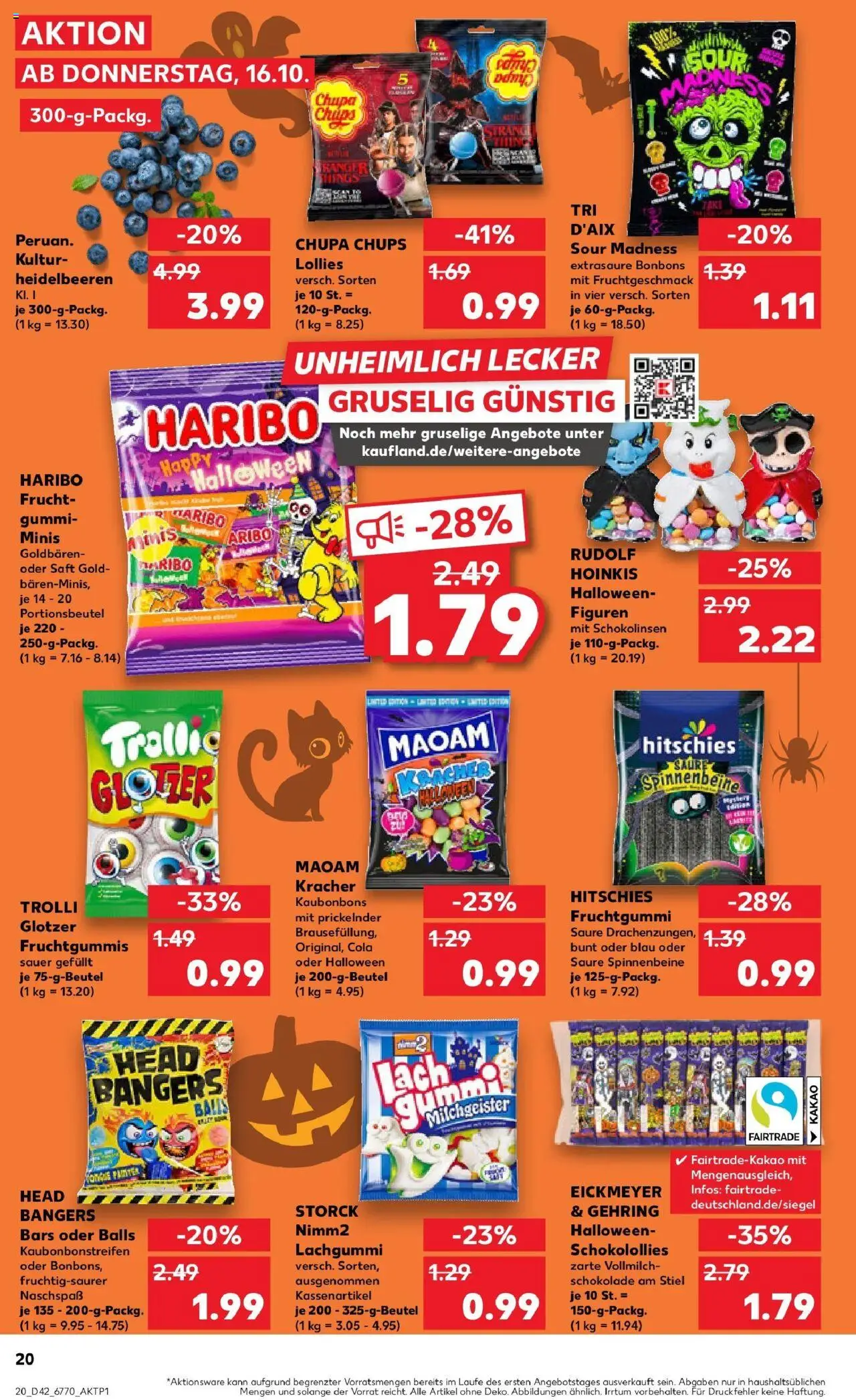 Kaufland prospekt Bocholt	 – gültig ab 19.10.2025 | Seite: 20 | Produkte: Haribo, Cola, Heidelbeeren, Saft