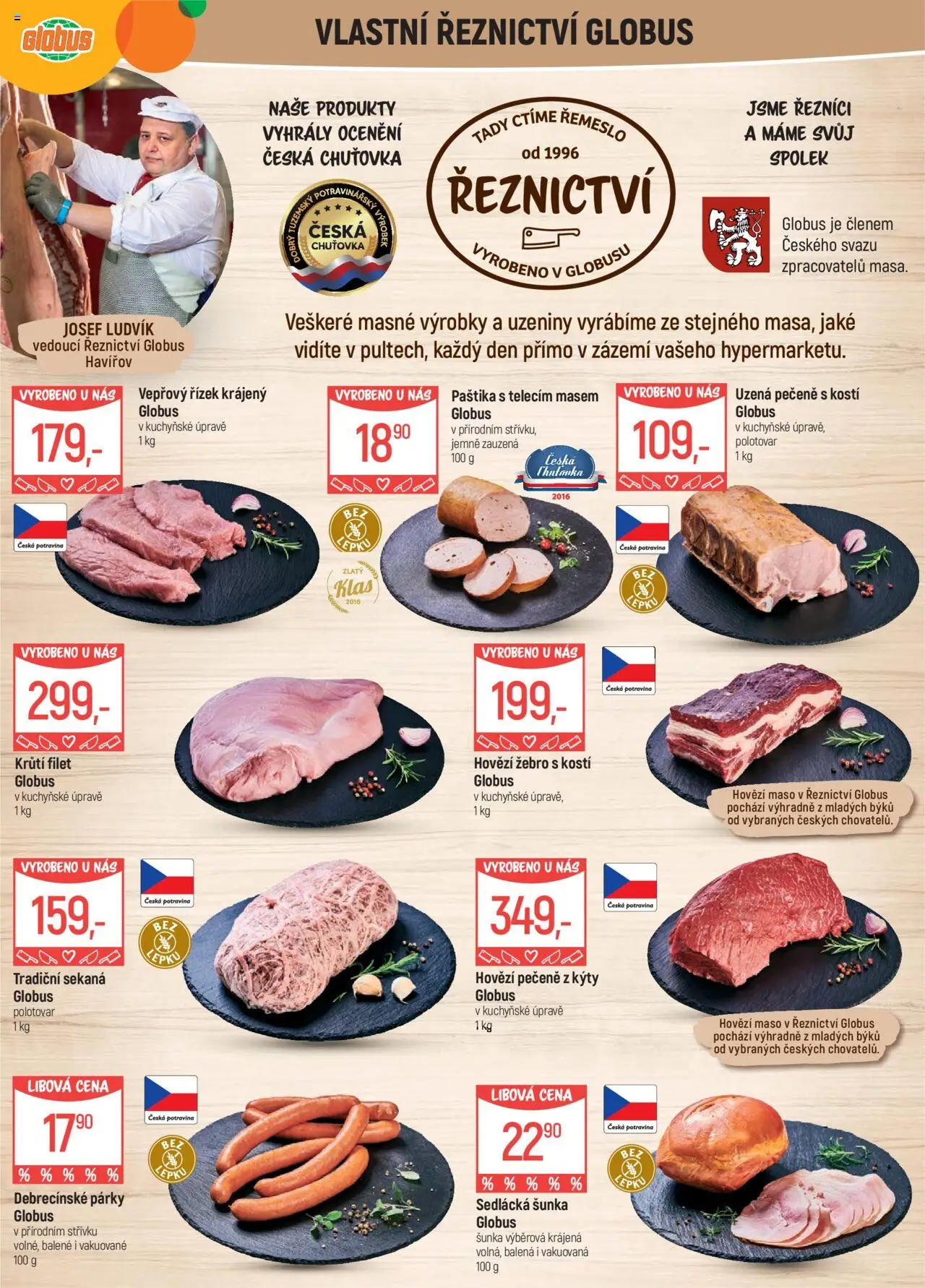 Globus leták - Havířov od 10.09.2025 | Strana: 5 | Produkty: Sekaná, Uzeniny, Maso, Paštika