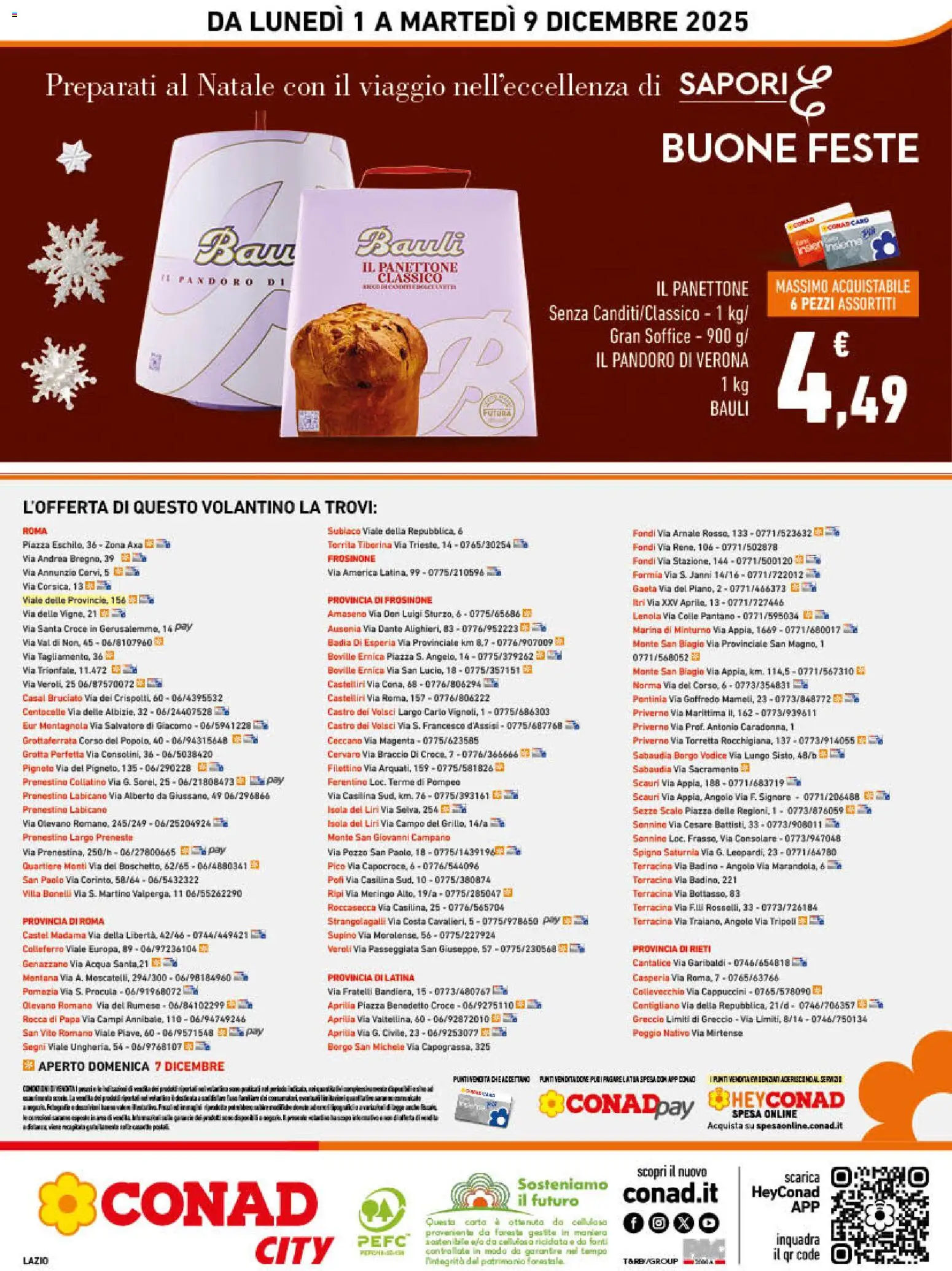 Volantino Conad del 01.12.2025 | Pagina: 16 | Prodotti: Acqua, Pandoro, Panettone