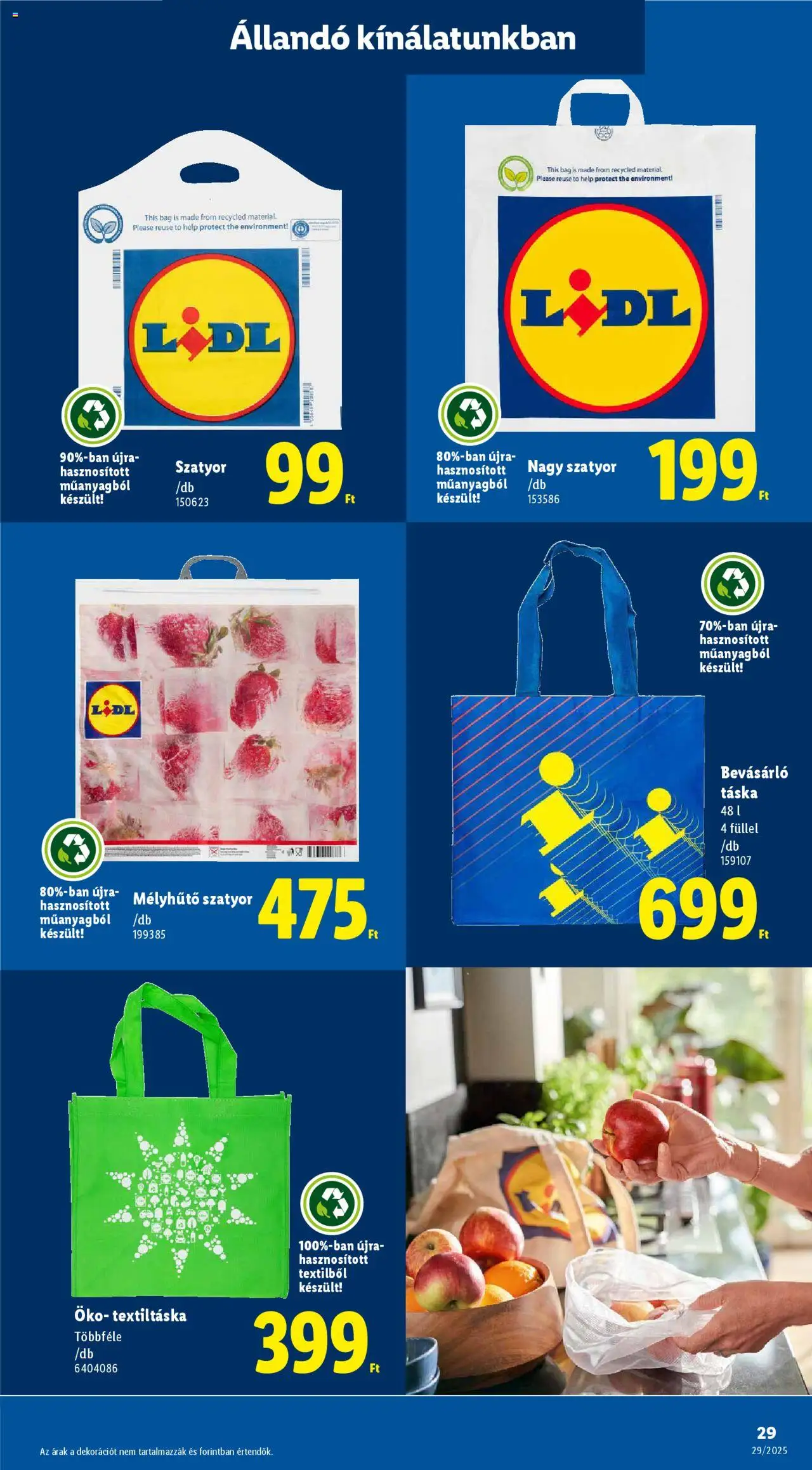 Lidl akciós ujság - amely érvényes a következő dátumtól: 17.07.2025 | Oldal: 29 | Termékek: Táska, Mélyhűtő