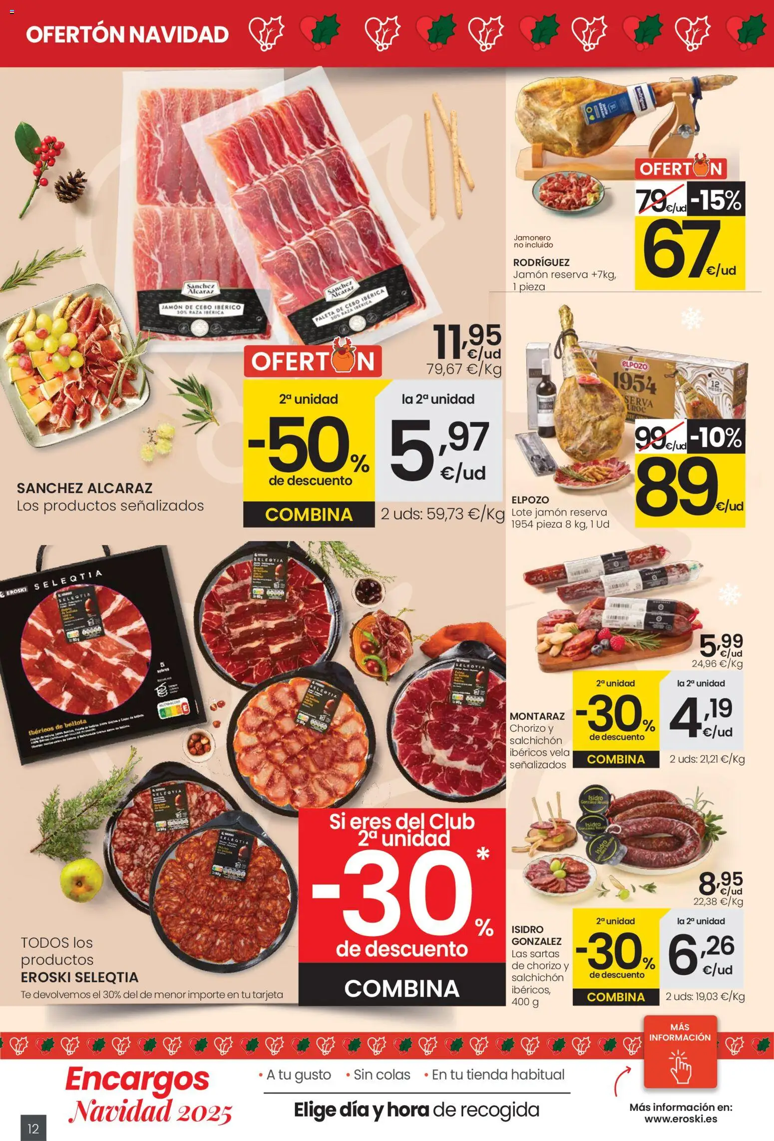 Eroski - Navidad │ válido desde el 18.12.2025 | Página: 12 | Productos: Jamón, Té, Vela