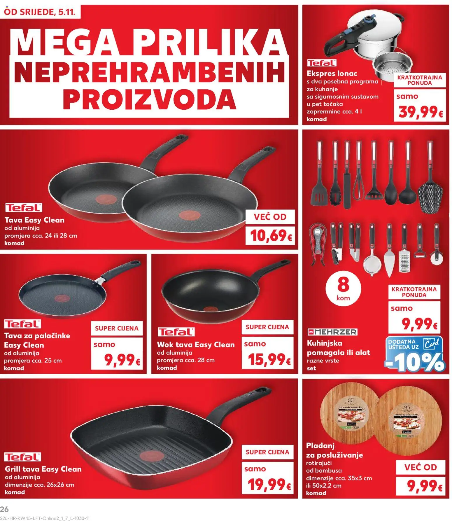 Kaufland HR akciós ujság - amely érvényes a következő dátumtól: 05.11.2025 | Oldal: 26 | Termékek: Tefal, Grill