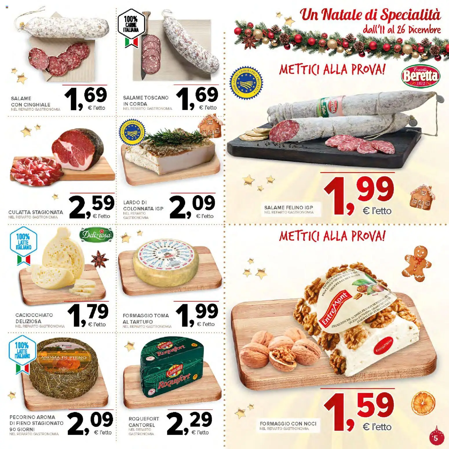 Volantino Todis del 11.12.2025 | Pagina: 5 | Prodotti: Tartufo, Latte, Formaggio, Noci
