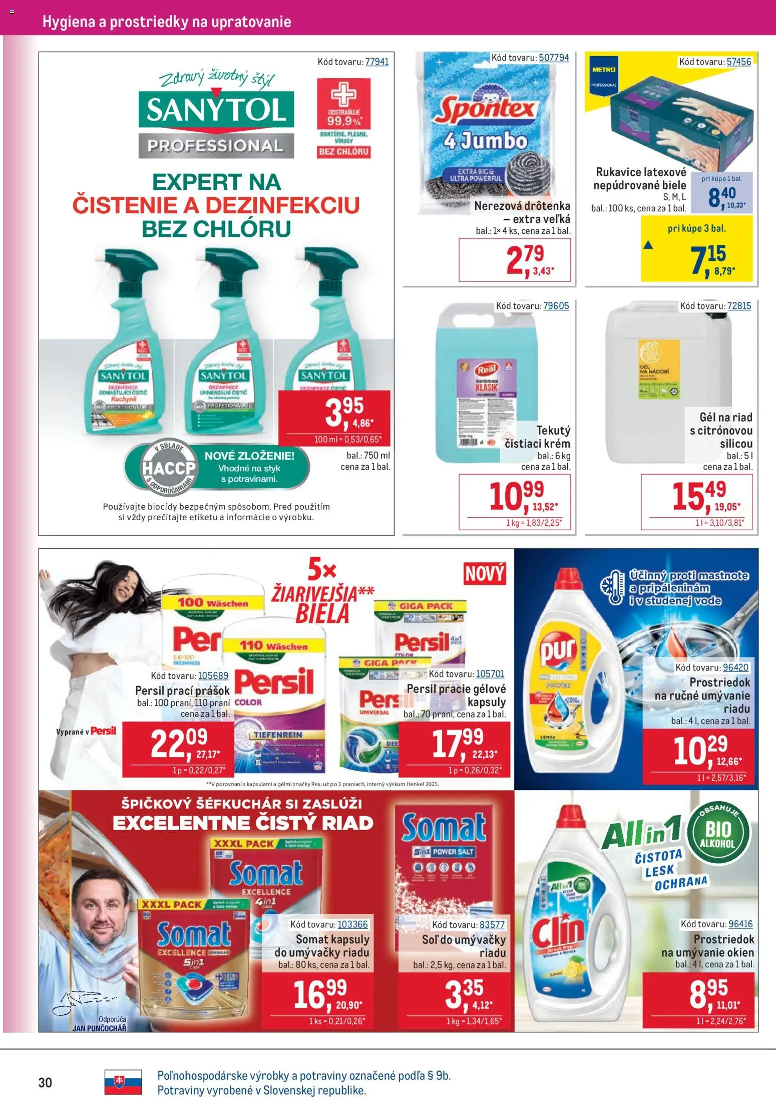 Nové Metro akcie – leták je platný od 25.03.2026 | Strana: 30 | Produkty: Persil, Sanytol, Kuchyne, Alkohol