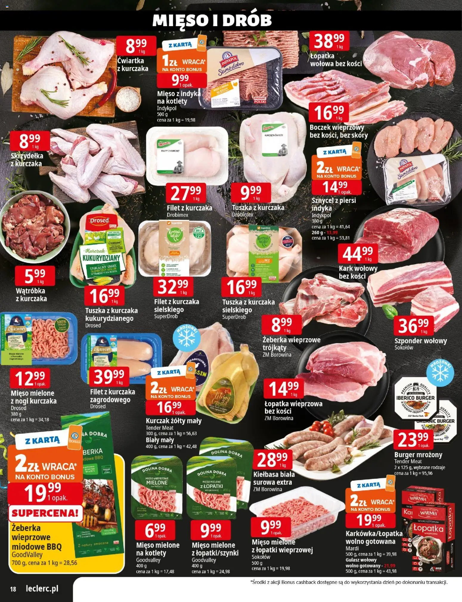 E.Leclerc Gazetka - Wrocław od 04.11.2025 | Strona: 18 | Produkty: Mięso, Mięso z indyka, Boczek, Gulasz