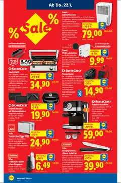 Lidl Aktionen ab 22.01.2026 gültig | Seite: 14 | Produkte: Sandwichmaker, Toaster, Mühle