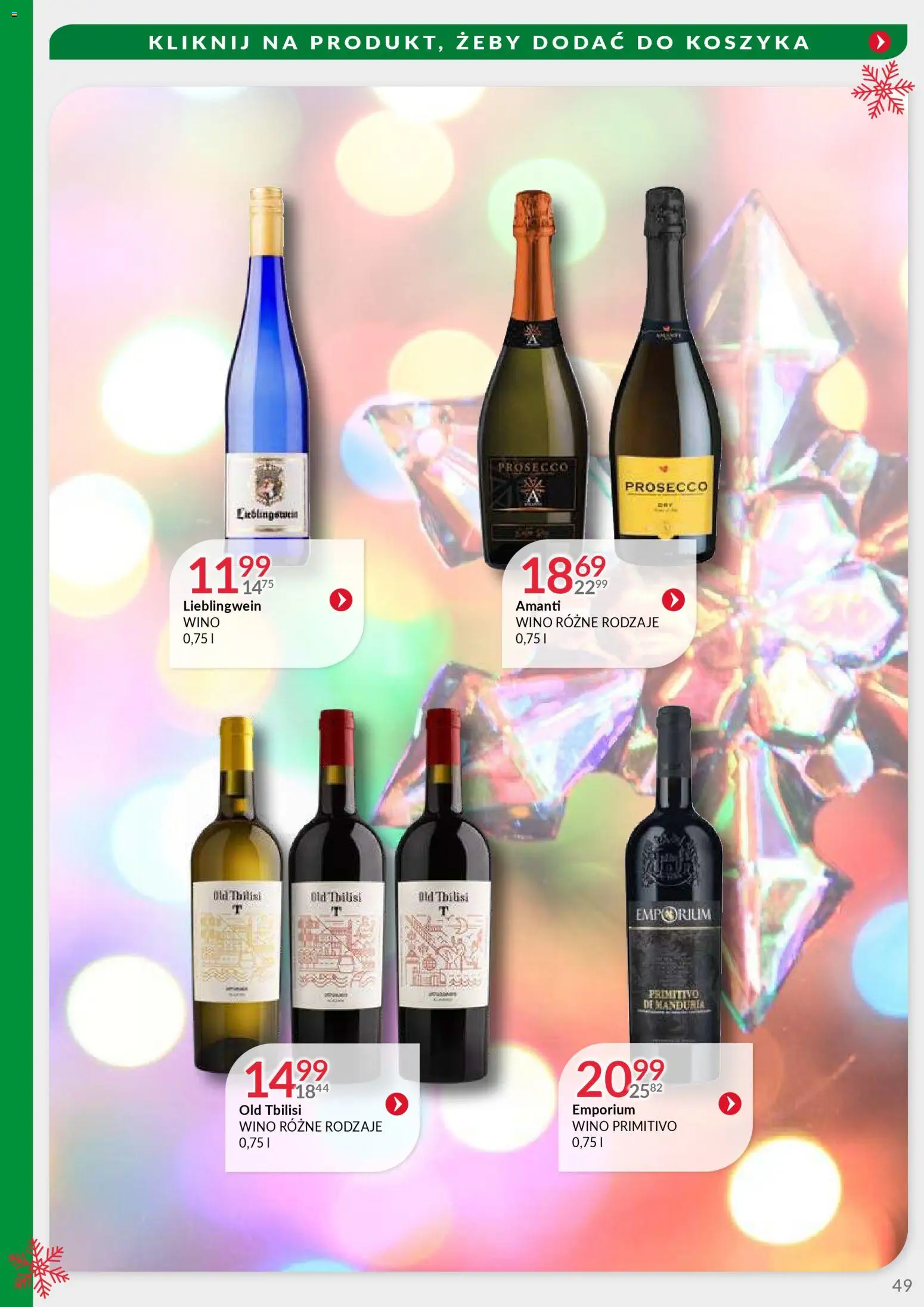 Eurocash Gazetka - Oferta Handlowa MR Południowy Wschód od 24.11.2025 | Strona: 49 | Produkty: Primitivo Di Manduria, Wino, Prosecco