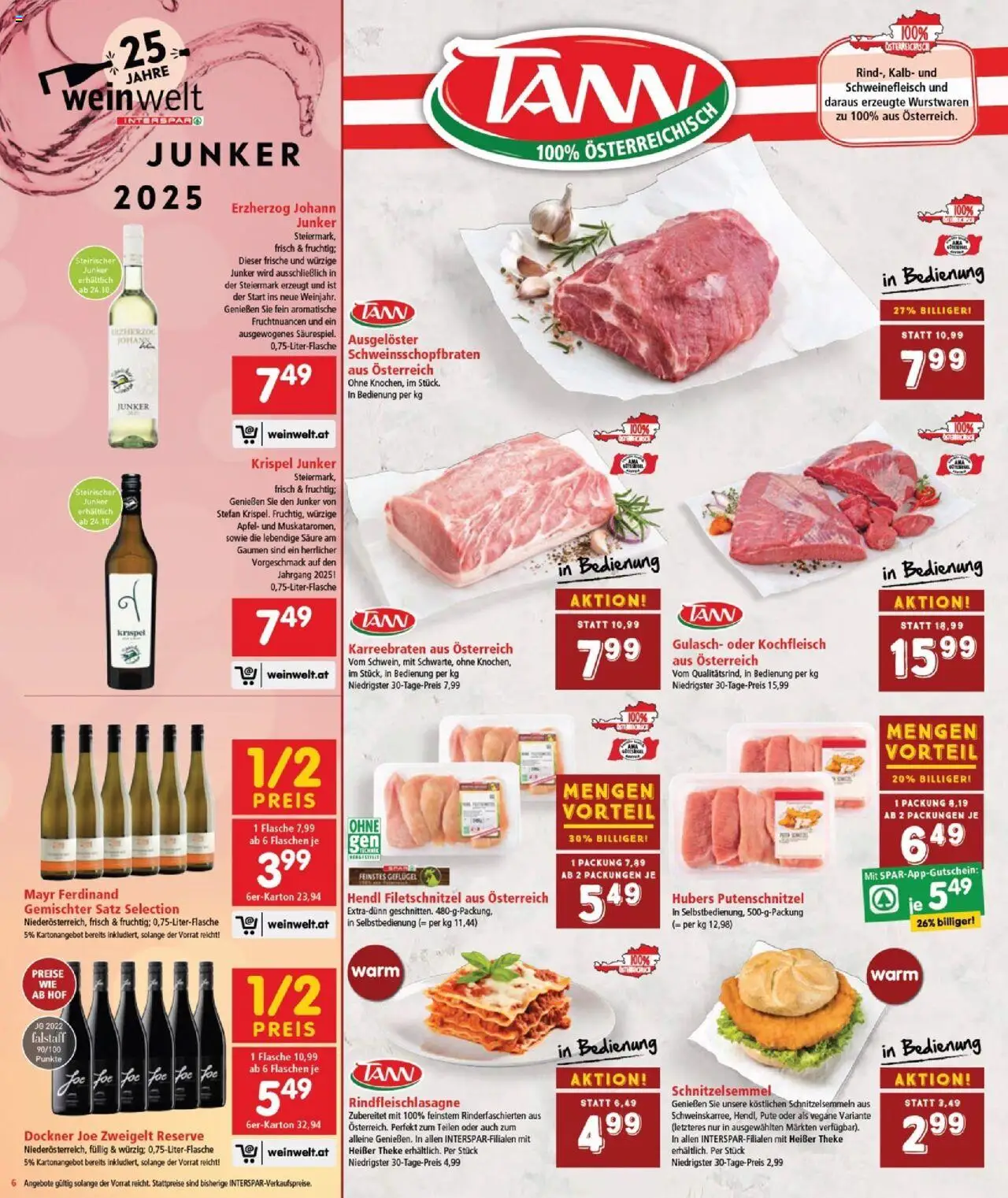 Interspar Flugblatt - Burgenland gültig ab 23.10.2025 | Seite: 6 | Produkte: Schweinefleisch, Äpfel
