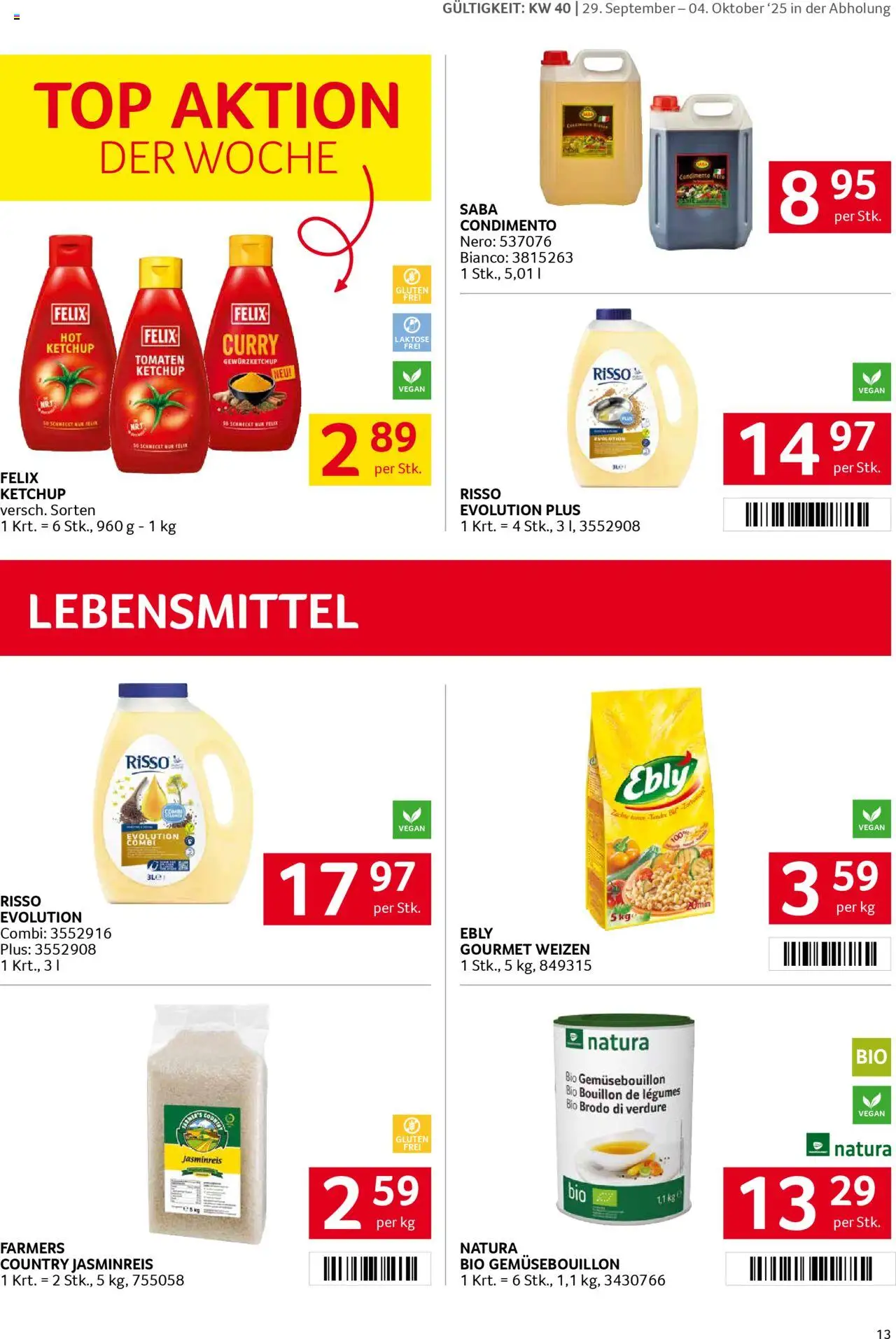 Transgourmet Flugblatt gültig ab 28.09.2025 | Seite: 12 | Produkte: Ketchup, Libacomb, Tomaten