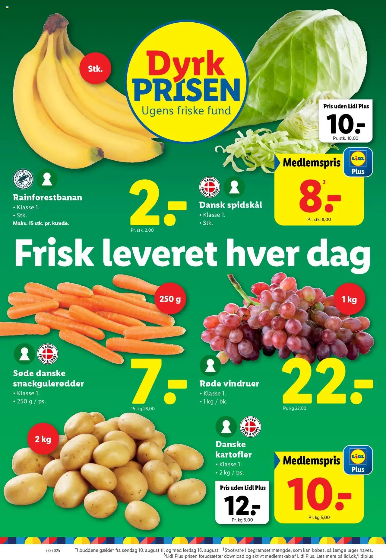 Lidl Tilbudsavis gyldig fra 10.08.2025 | Side: 2 | Produkter: Kartofler, Spidskål, Vindruer, Søm