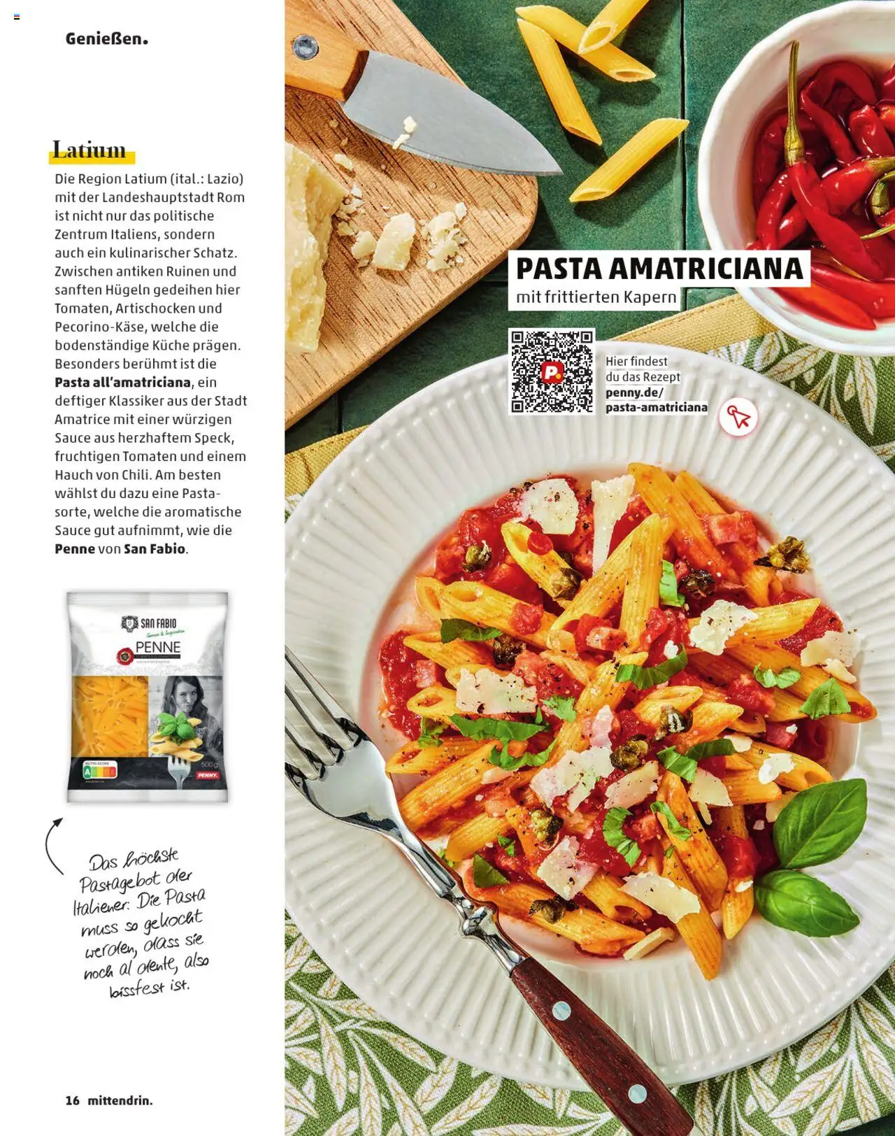Penny  Kundenmagazin Sommer - gültig ab dem 13.06.2025 | Seite: 16 | Produkte: Küche, Tomaten, Pasta