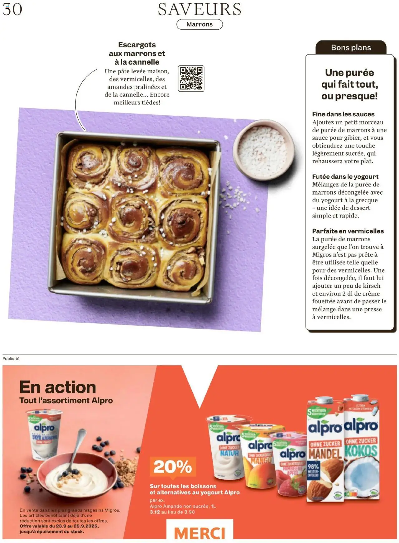 Migros Magazin FR – gültig ab 22.09.2025 | Seite: 30 | Produkte: Himbeere, Mango, Presse, Creme