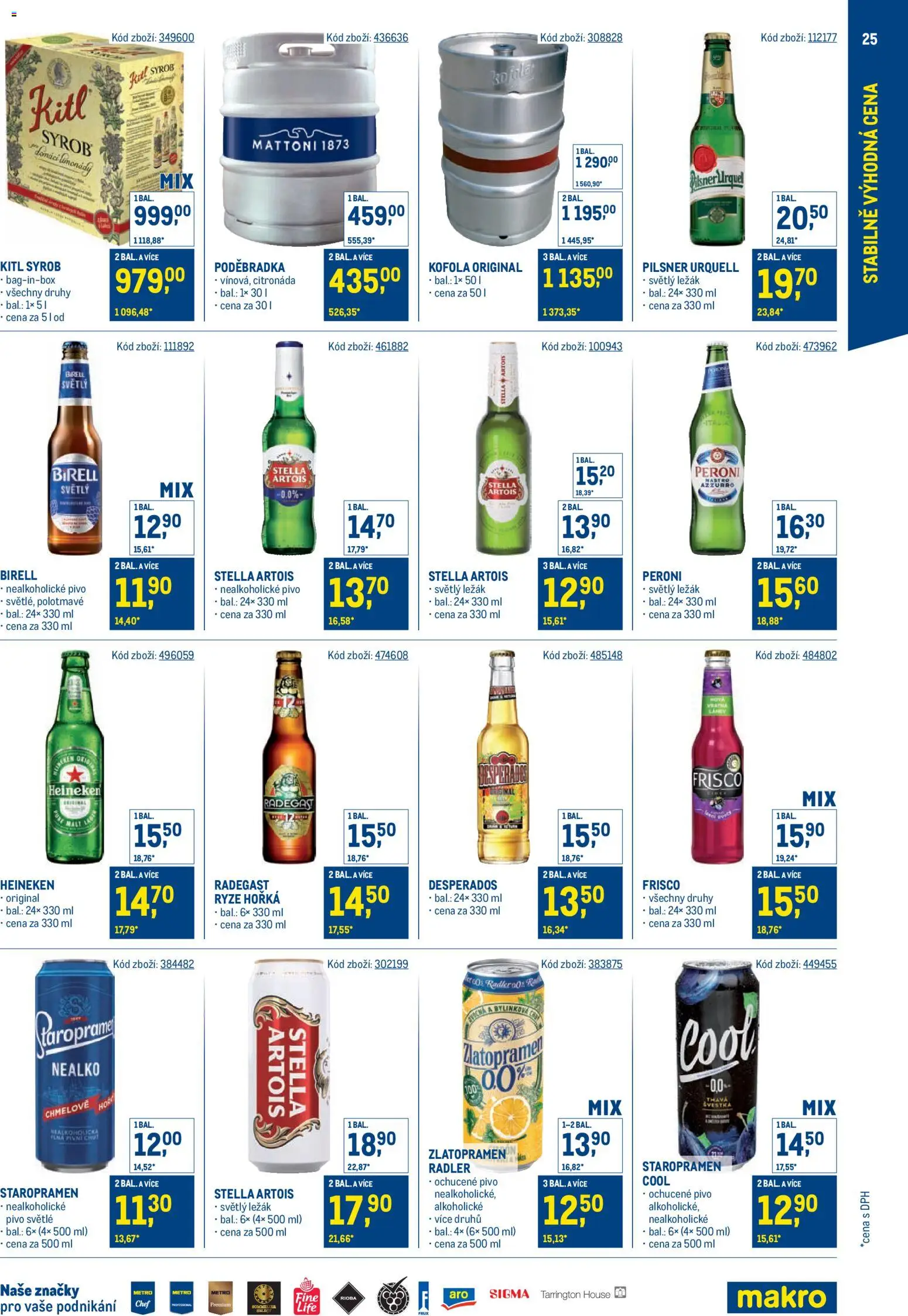 Makro leták - Stabilně výhodná cena – gastronomie od 24.09.2025 | Strana: 25 | Produkty: Heineken, Rýže, Desperados, Radegast