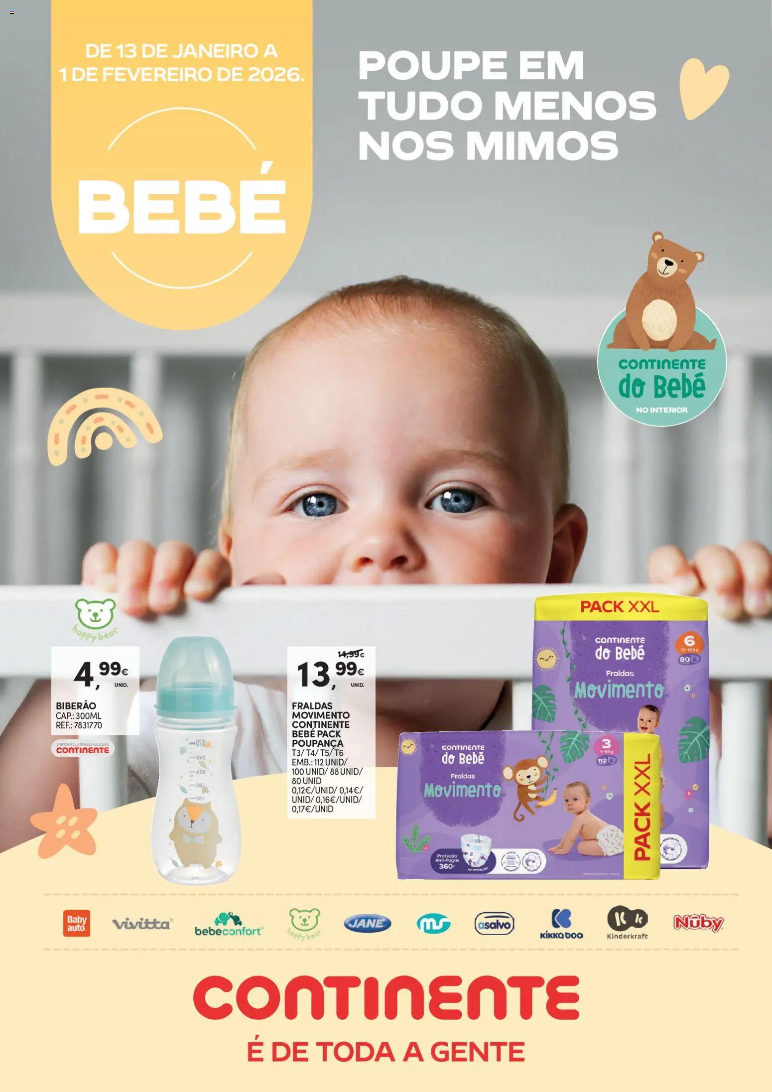 Continente - Bebé │ válido de 13.01.2026 | Página: 1 | Produtos: Fraldas, Biberão