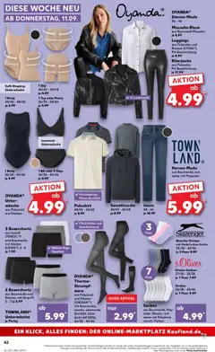 Soft-Shaping-Unterwäsche, 1 Body 40/42 - 48/50 je 6.99, 1 Slip 40/42 - 48/50 je 4.99, 1 Top oder Panty 36/38 - 48/50 je 5.99 – gültig ab 11.09.2025 | Seite: 42 | Produkte: Shirt, Top, Poloshirt, Boxer