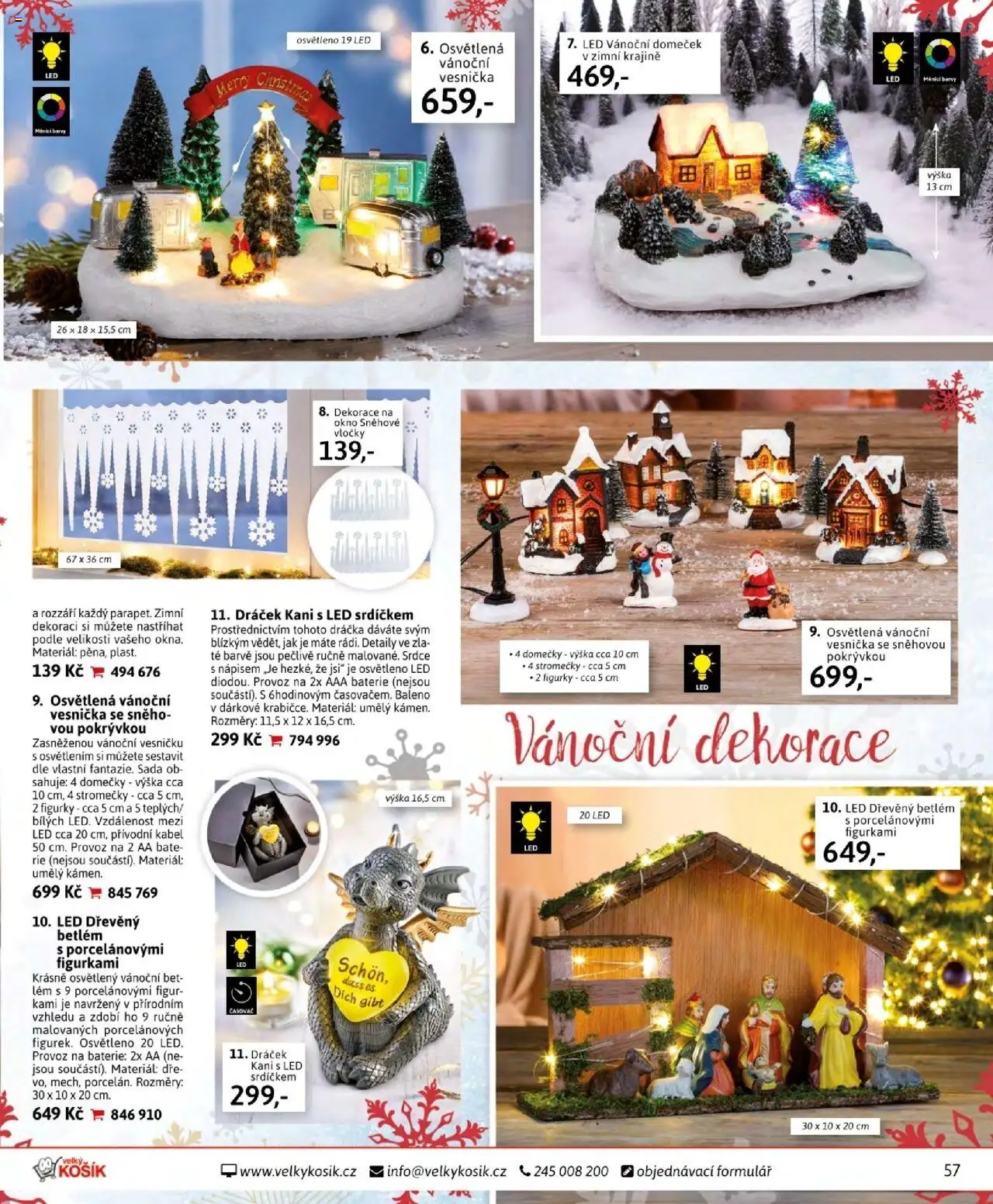 Velký Košík katalog říjen od 01.10.2025 | Strana: 57 | Produkty: Figurky, Vánoční dekorace, LED, Dekorace
