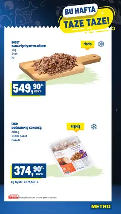 28.01.2026 tarihinden itibaren geçerli olan Metro kataloğu önizlemesi | Sayfa: 5 | Ürünler: Döner, Kıyma