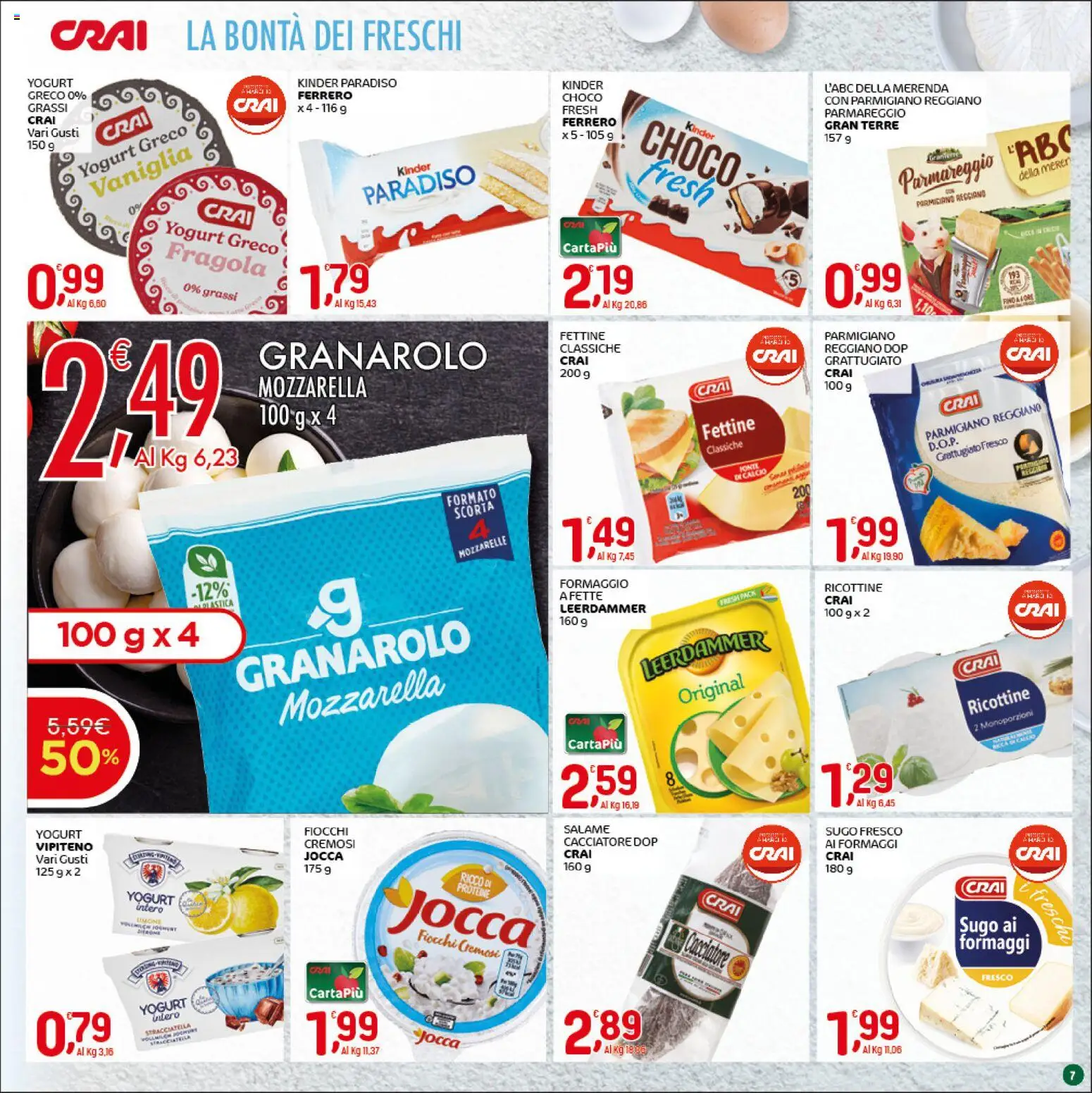 Volantino CRAI del 07.04.2026 | Pagina: 7 | Prodotti: Salame, Fiocchi, Formaggio, Sugo