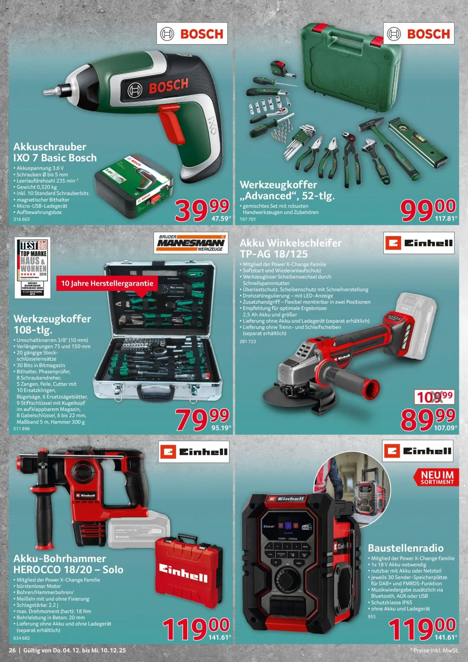 Selgros  Non Food – gültig ab 04.12.2025 | Seite: 26 | Produkte: USB, Cutter, Akkuschrauber, Netzteil