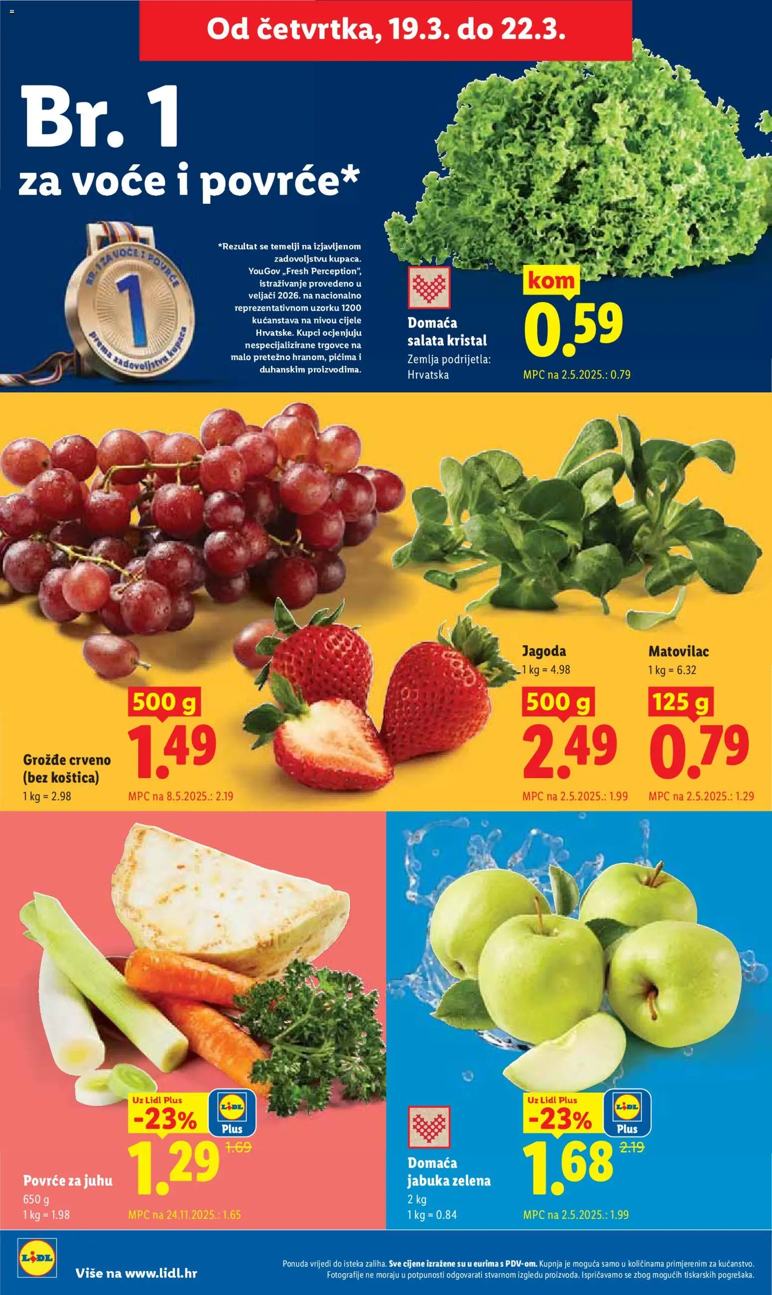 Lidl katalog | vrijedi od 16.03.2026 | Stranica: 52 | Proizvodi: Salata, Povrće, Grožđe, Jabuka