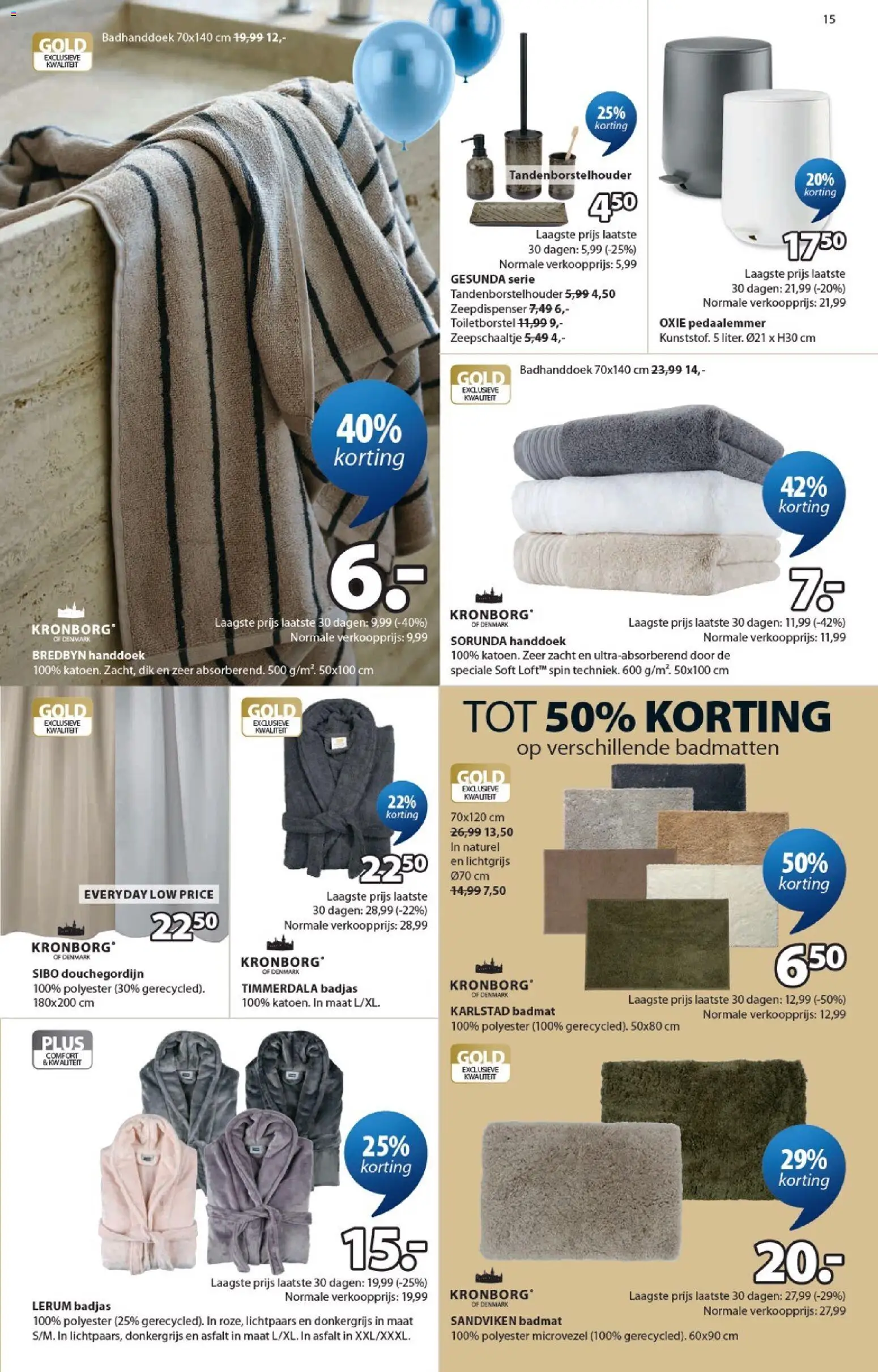 {H1} | Pagina: 15 | Producten: Badjas, Badmat, Badhanddoek, Douchegordijn