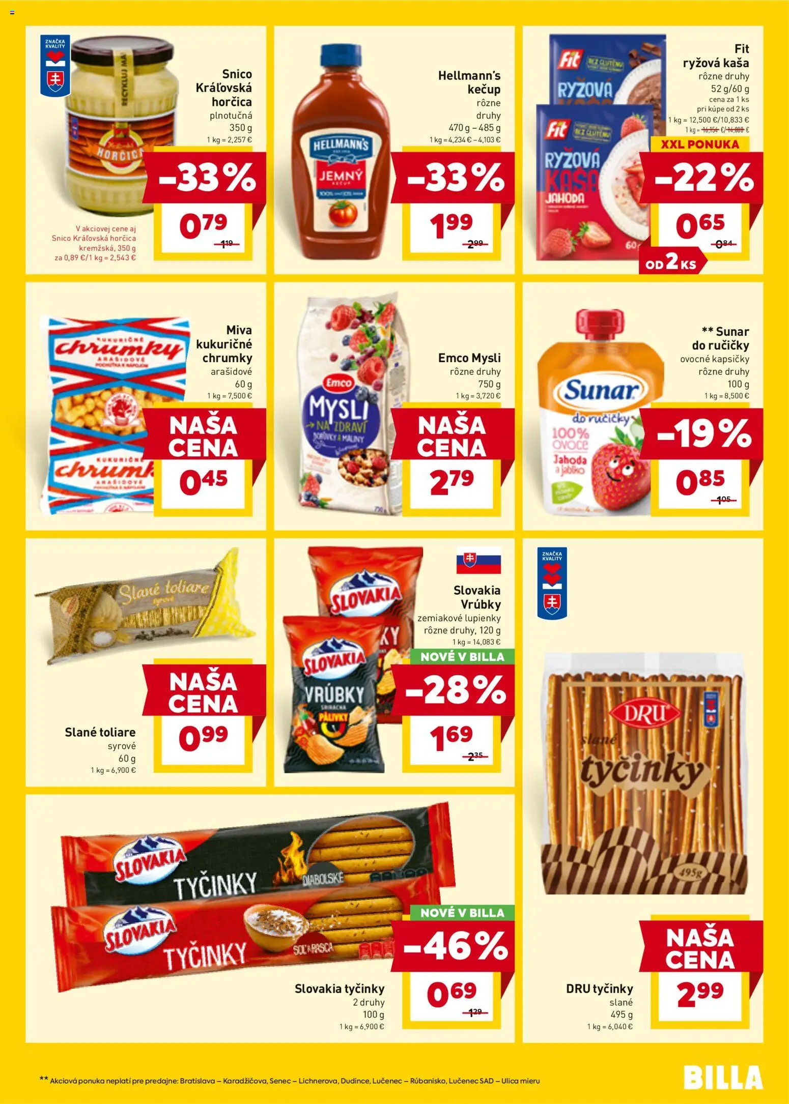 Nové Billa akcie – leták je platný od 25.03.2026 | Strana: 17 | Produkty: Sunar, Kečup, Maliny