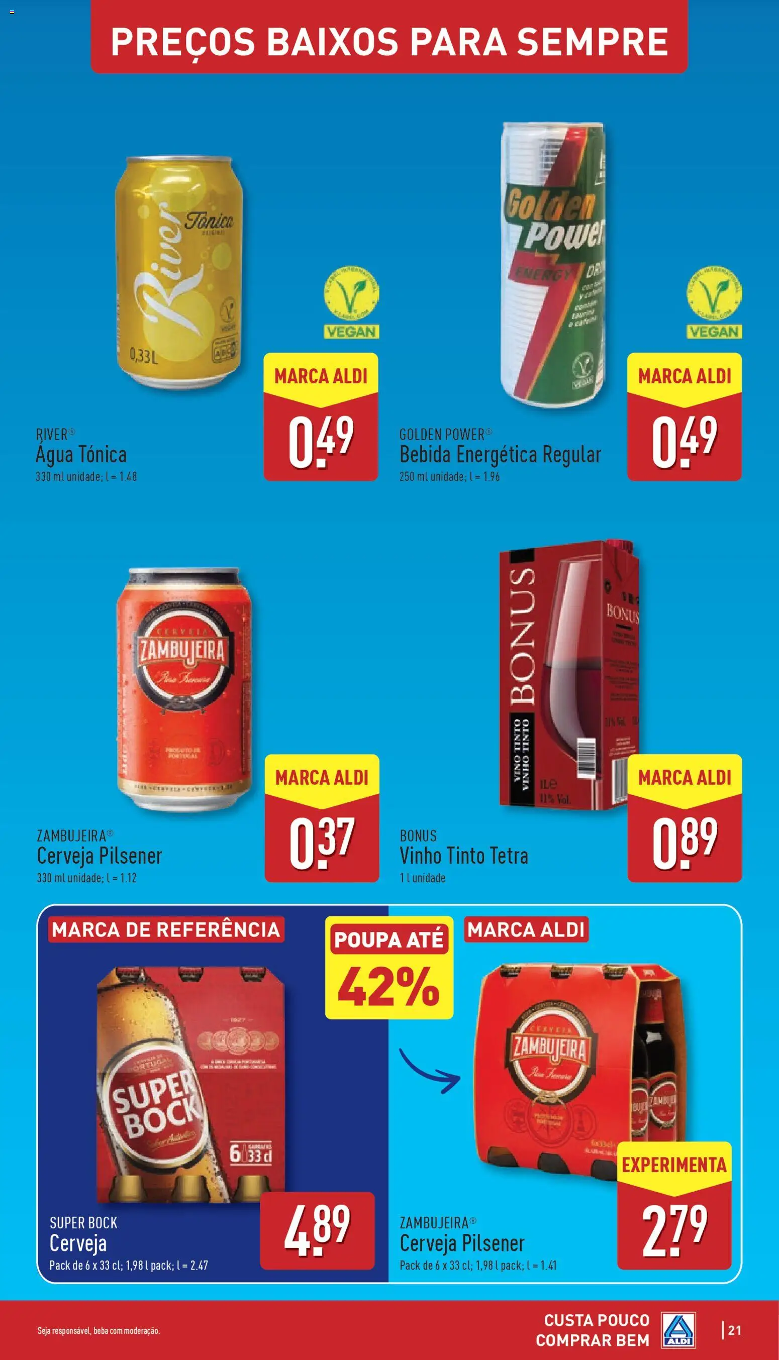 Aldi folheto │ válido de 05.01.2026 | Página: 21 | Produtos: Agua, Cerveja, Bebida, Vinho tinto