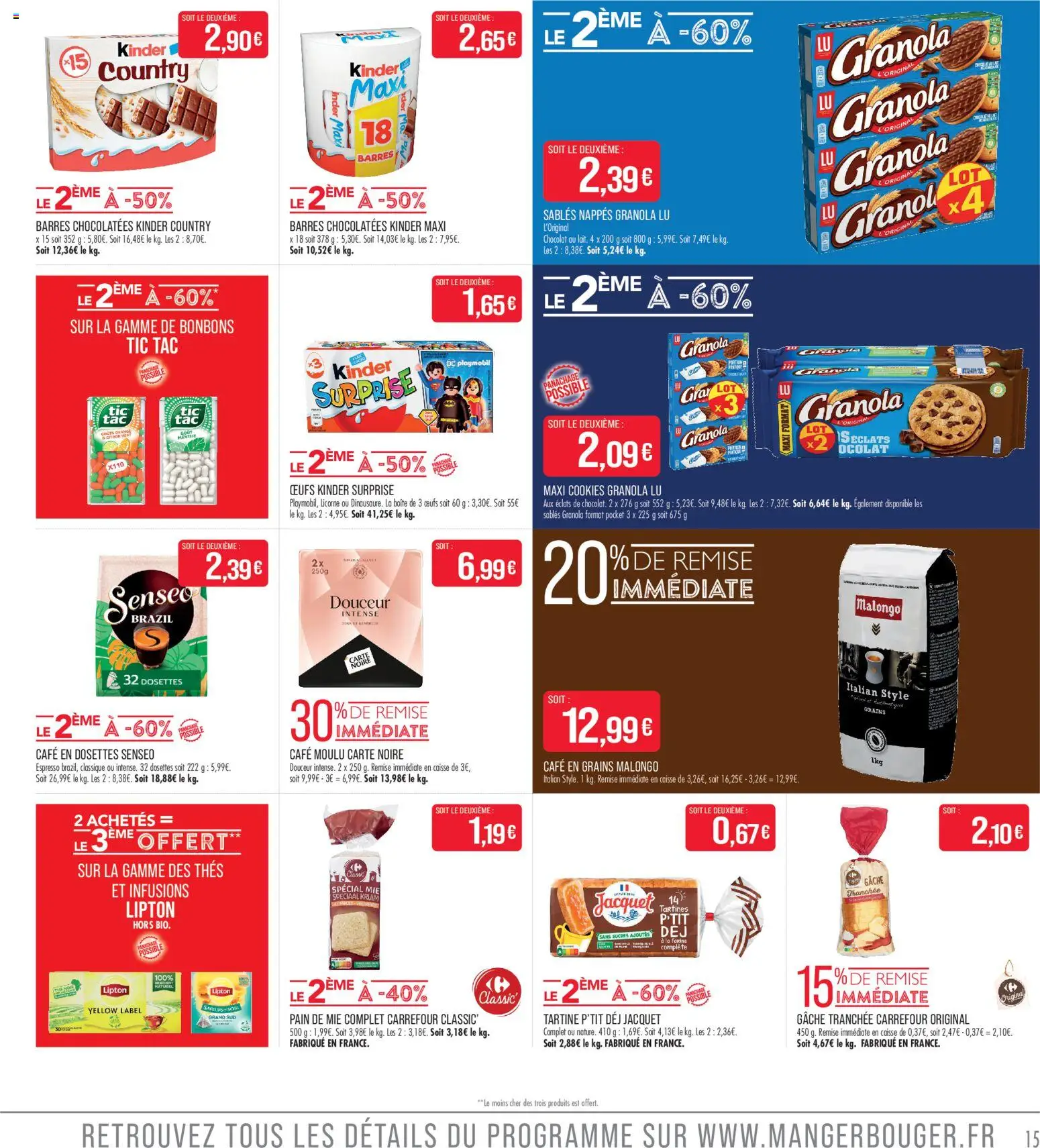 {H1} | Page: 15 | Produits: Malongo, Café en grains, Cafe moulu carte noire, Thé