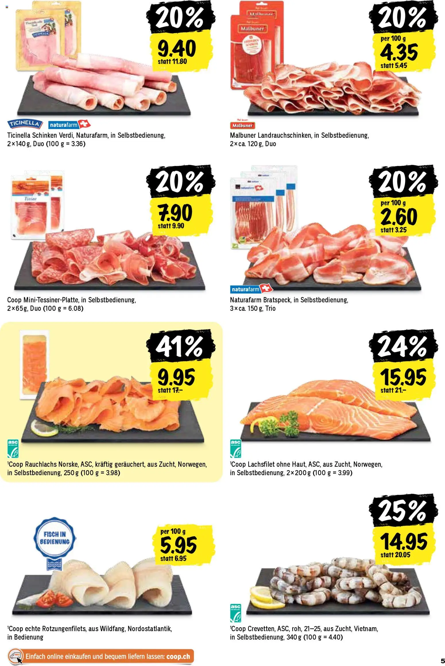 Coop Aktionen – gültig ab 30.10.2025 | Seite: 5 | Produkte: Schinken, Fisch