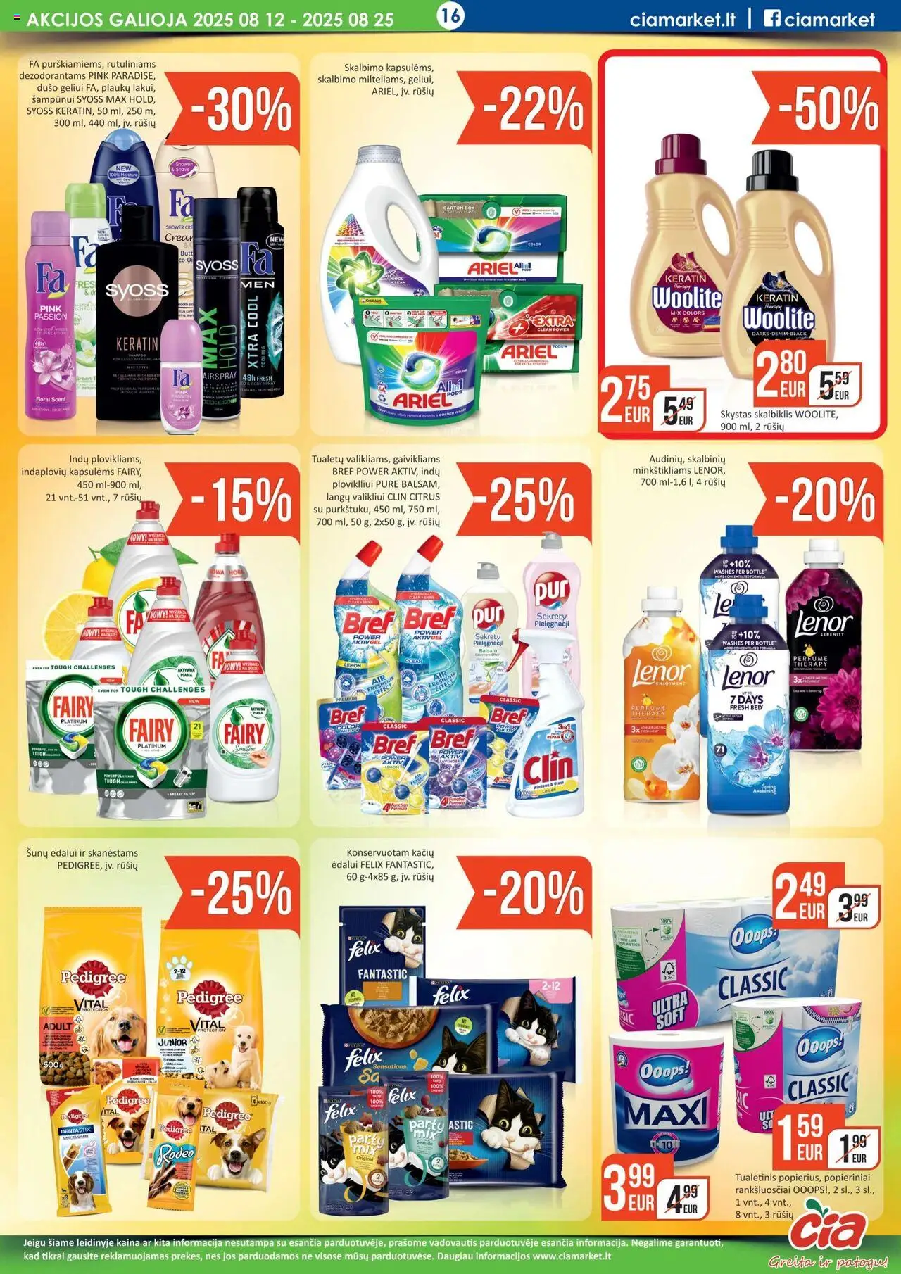 ČIA MARKET leidinys│galioja nuo 12.08.2025 | Puslapis: 16