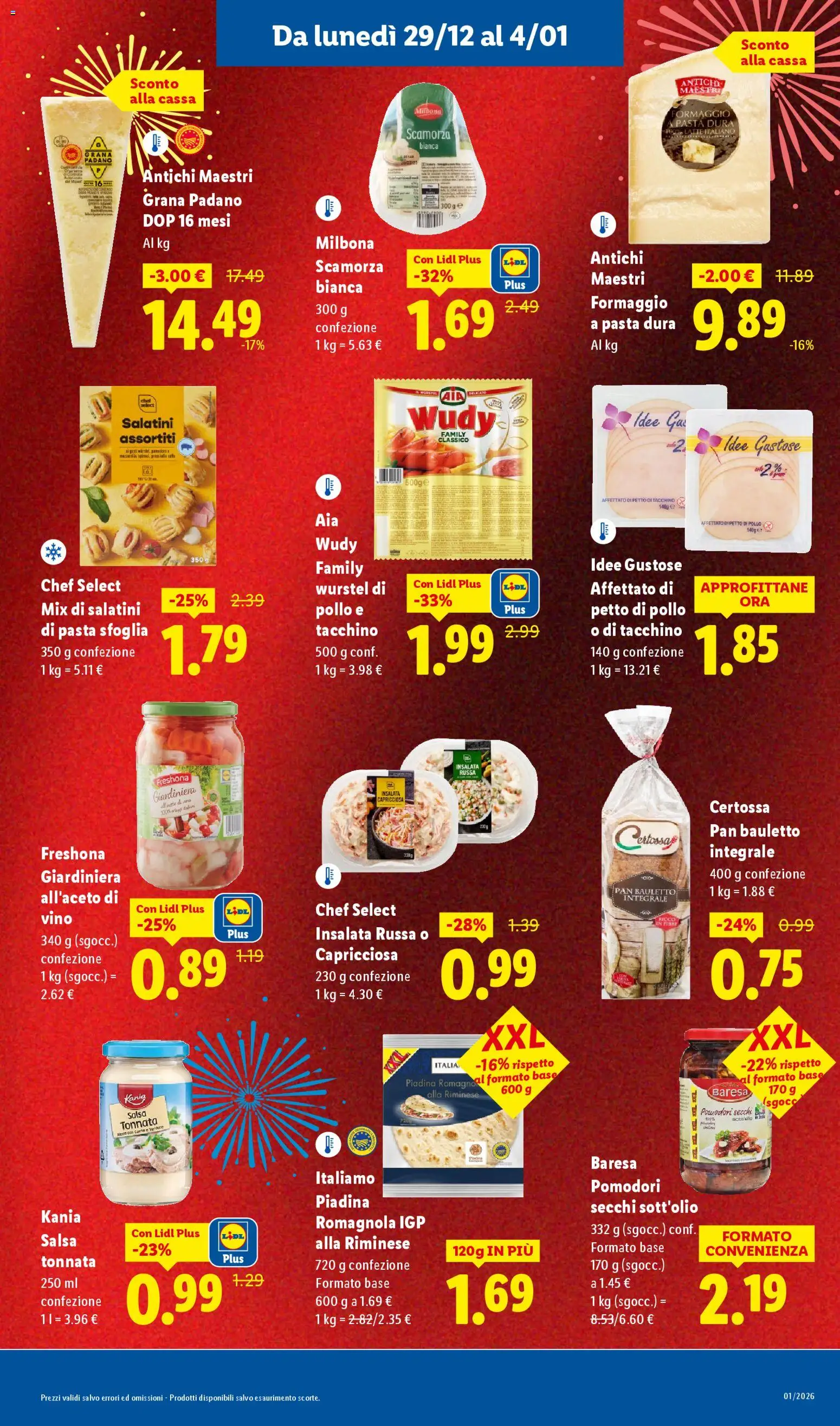 Volantino Lidl del 29.12.2025 | Pagina: 7 | Prodotti: Petto di Pollo, Pasta sfoglia, Insalata, Salsa