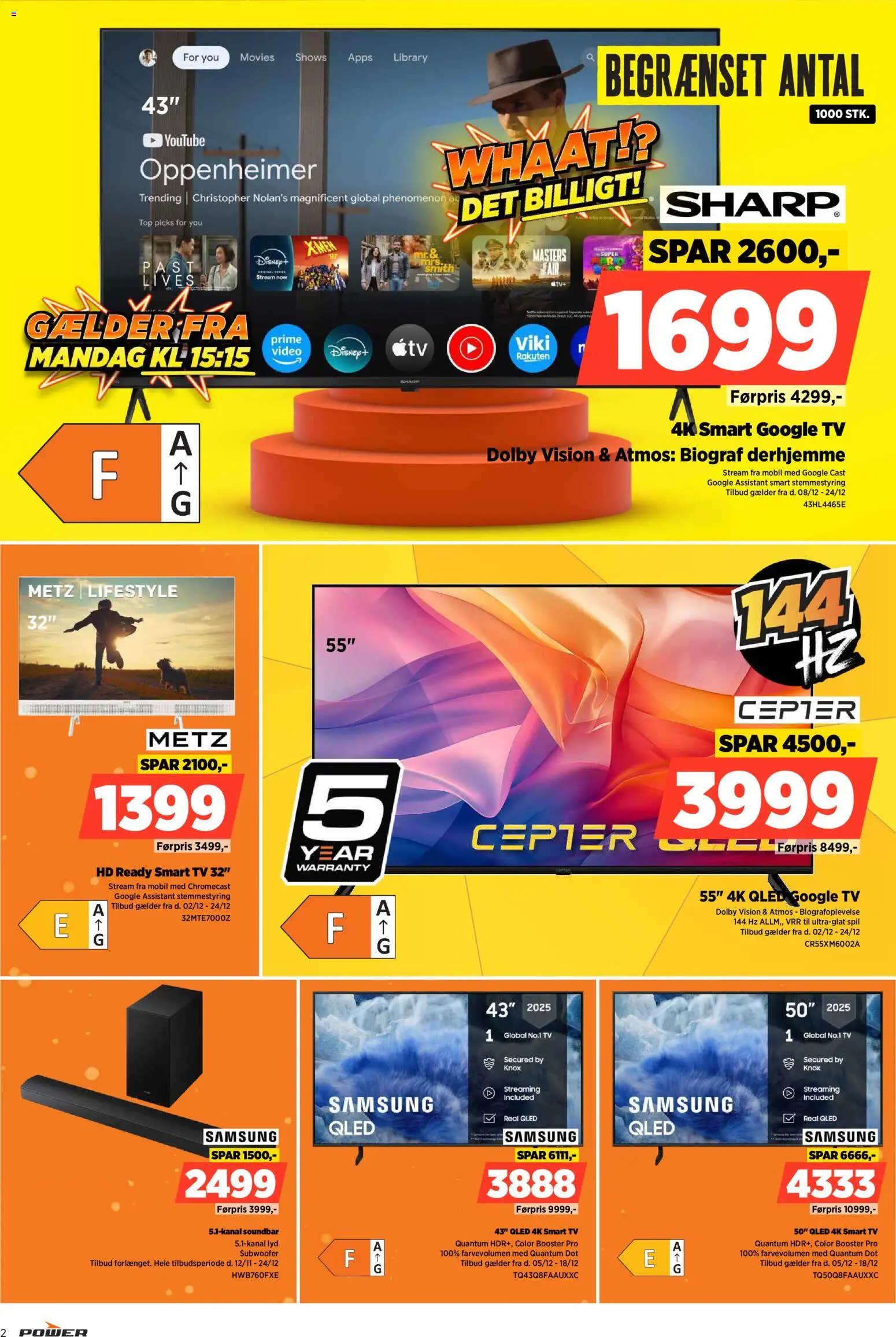 Power tilbudsavis – gyldig fra 02.12.2025 | Side: 2 | Produkter: Smart TV, TV, Lyd, Spil