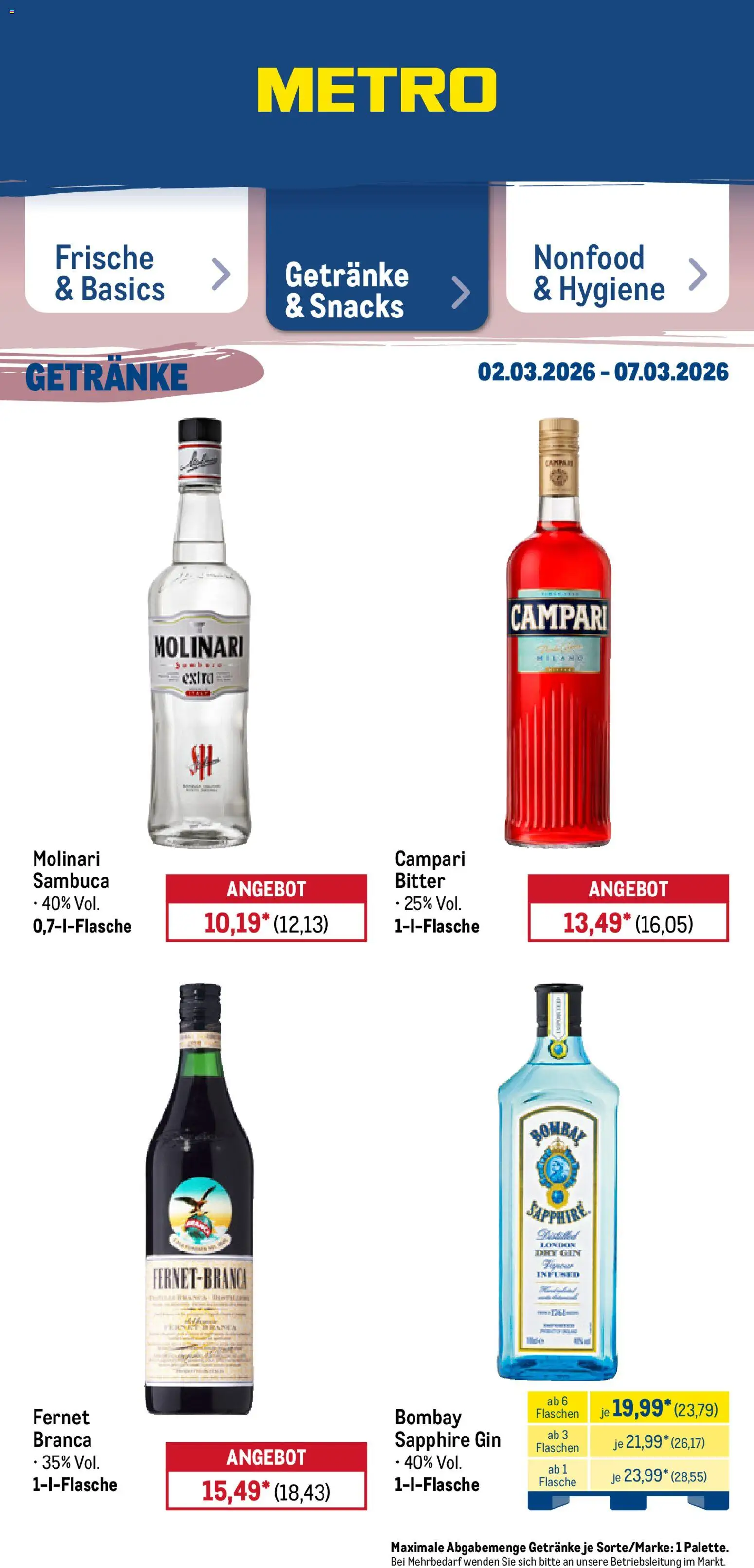 Metro Prospekt 	 – gültig ab 02.03.2026 | Seite: 34 | Produkte: Campari, Sambuca, Gin