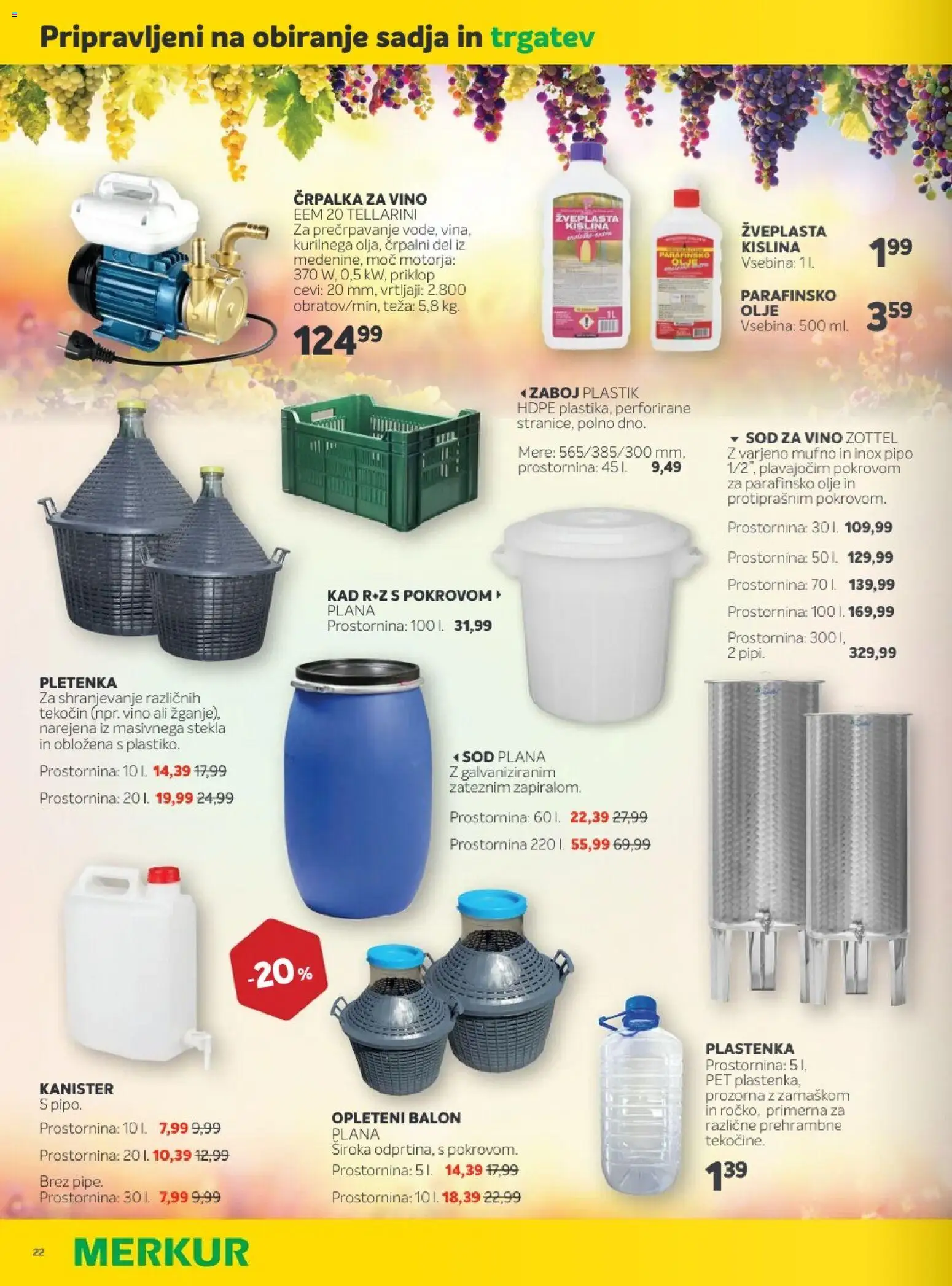 Novi Merkur katalog ponudbe – veljaven od 01.10.2025 | Stran: 44 | Izdelki: Črpalka, Teza, Olje, Vino