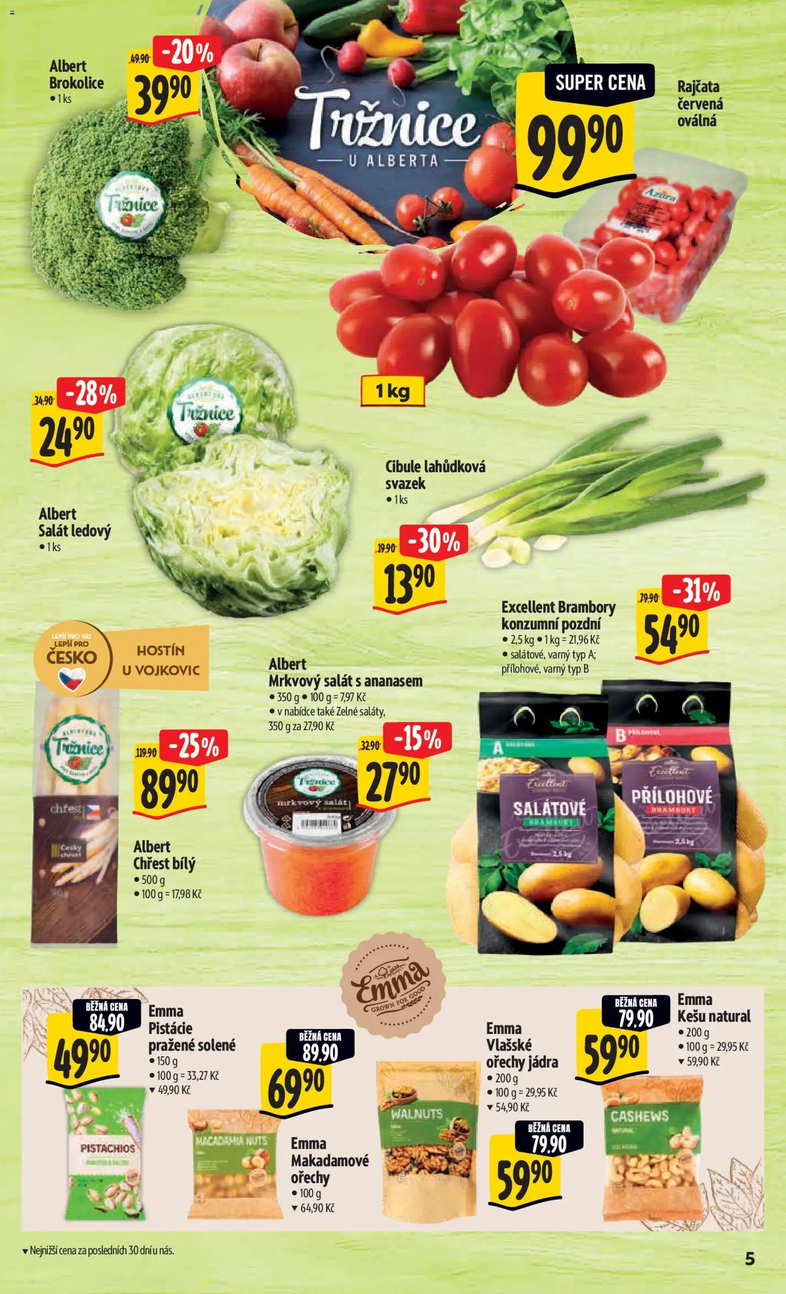 Albert leták - Hypermarket od 22.04.2026 | Strana: 11 | Produkty: Salát, Brokolice, Brambory, Cibule