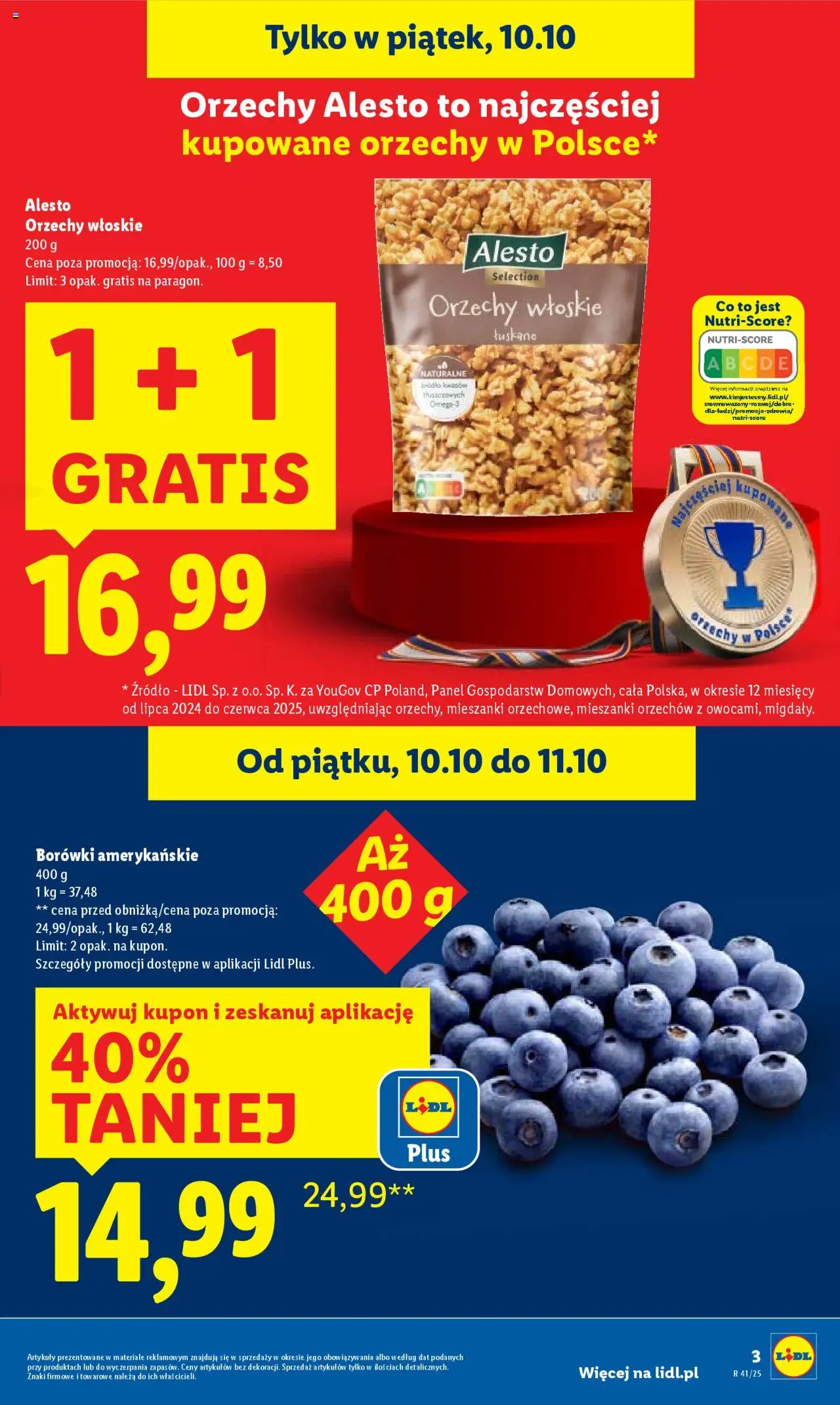 Lidl Gazetka od 09.10.2025 | Strona: 3 | Produkty: Orzechy włoskie, Orzechy