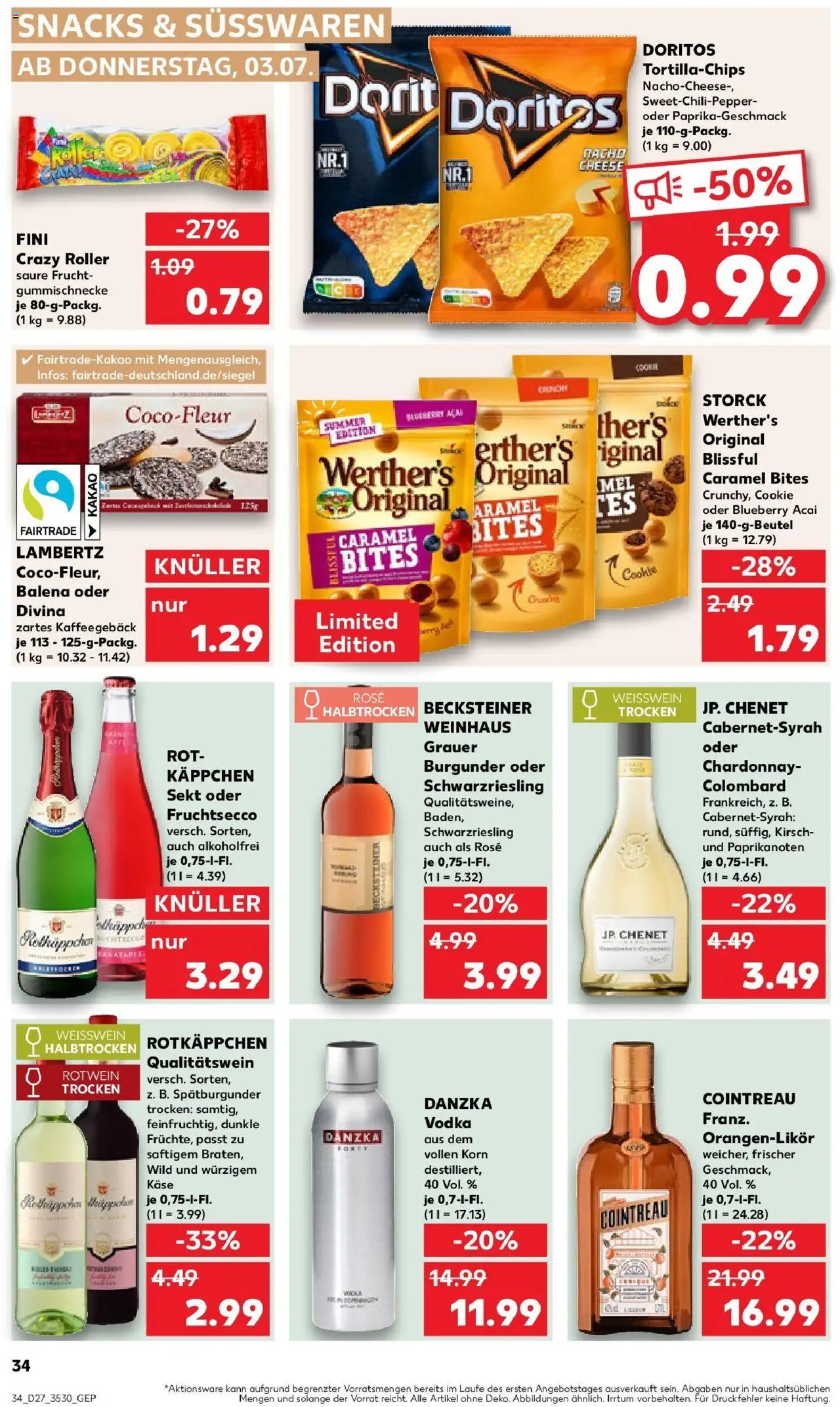 Kaufland prospekt Borna	 - gültig ab dem 03.07.2025 | Seite: 34 | Produkte: Käse, Weißwein trocken, Weißwein halbtrocken, Rotkäppchen