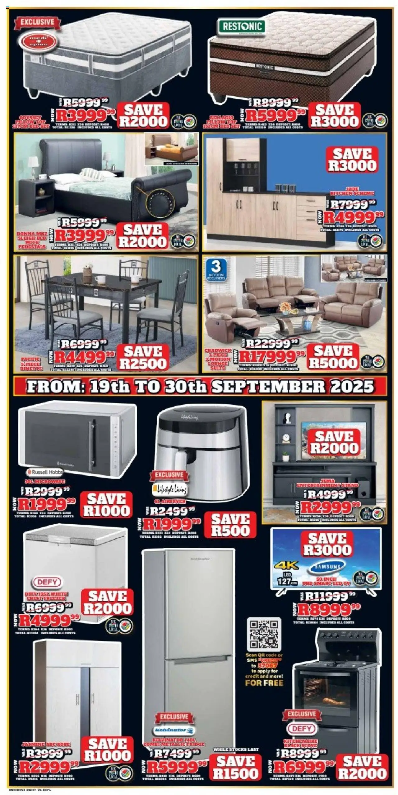 New Lewis Stores catalogue – valid from 19.09.2025 | Page: 2 | Products: Stove, Pillow, Fridge, Microwave