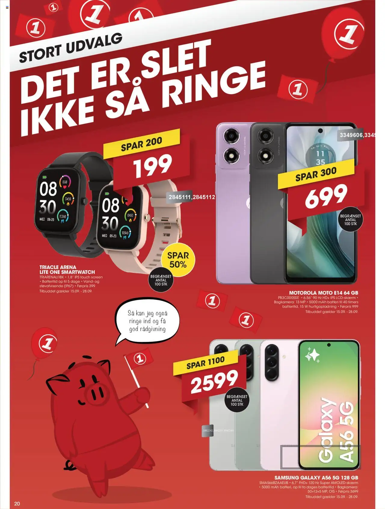 Punkt1 tilbudsavis – gyldig fra 15.09.2025 | Side: 20 | Produkter: Batteri, Smartwatch