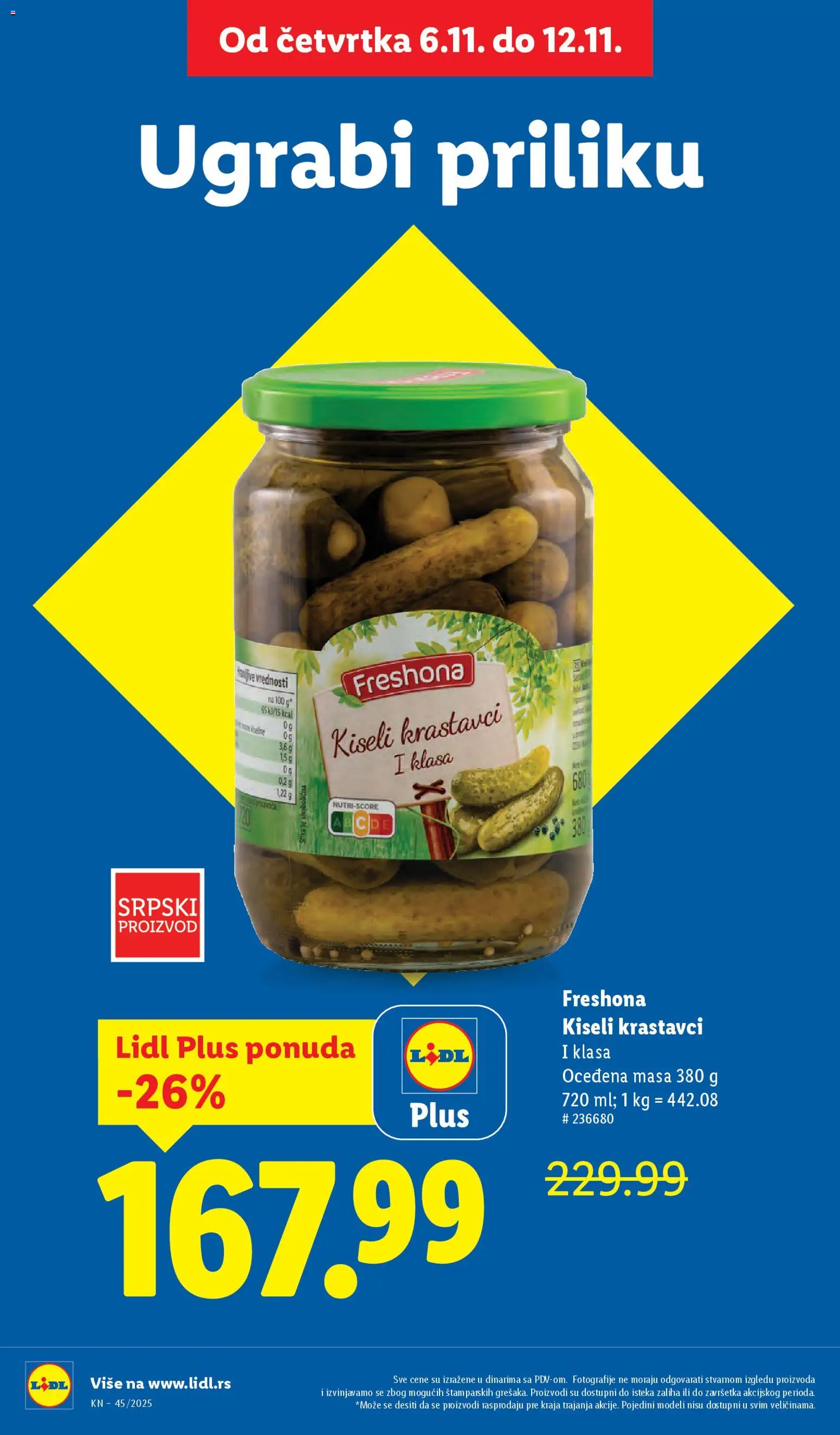 Lidl katalog - važi od 06.11.2025 | Strana: 4 | Proizvode: Kiseli krastavci, Krastavci