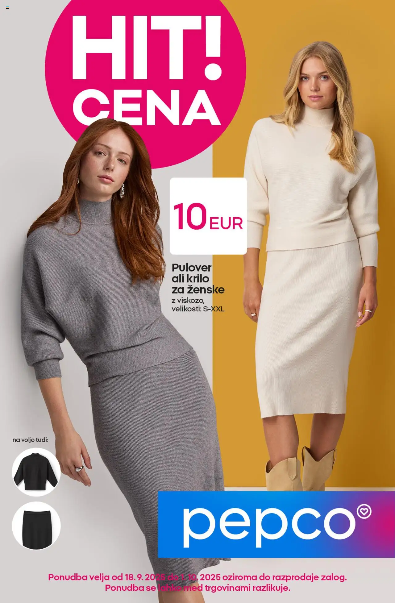 Novi Pepco katalog ponudbe – veljaven od 18.09.2025 | Stran: 1 | Izdelki: Krilo, Pulover