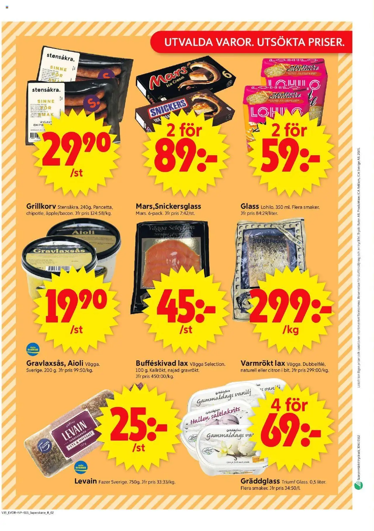 ICA Supermarket reklamblad aktuell från 25.08.2025 | Sida: 14 | Produkter: Levain, Lax, Aioli, Hallon