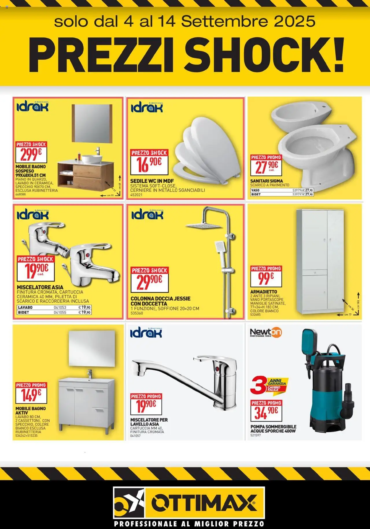 Volantino Ottimax del 04.09.2025 | Pagina: 3 | Prodotti: Mobile, Miscelatore, Bagno, Doccia