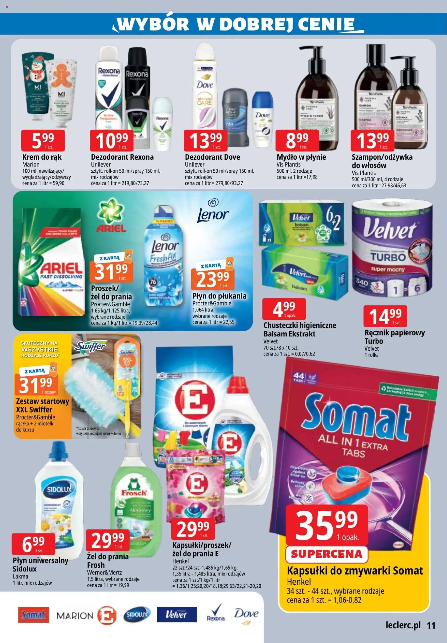 E.Leclerc Gazetka - Zielona Góra od 28.10.2025 | Strona: 11 | Produkty: Chusteczki higieniczne, Krem do rąk, Krem, Ręcznik papierowy
