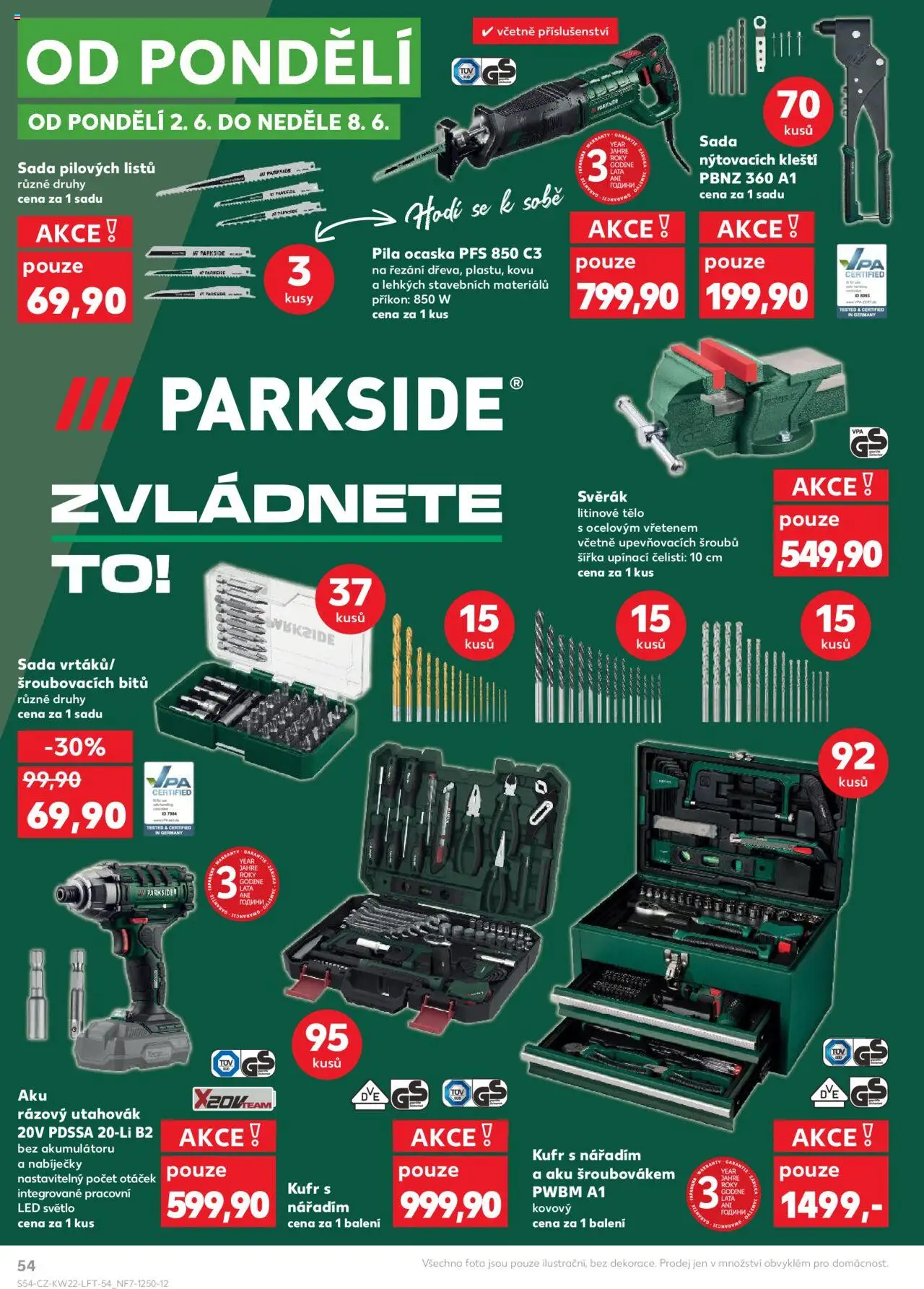 Kaufland leták - Praha 4 od 28.05.2025 | Strana: 54 | Produkty: Parkside, Kufr, Rázový utahovák, LED světlo